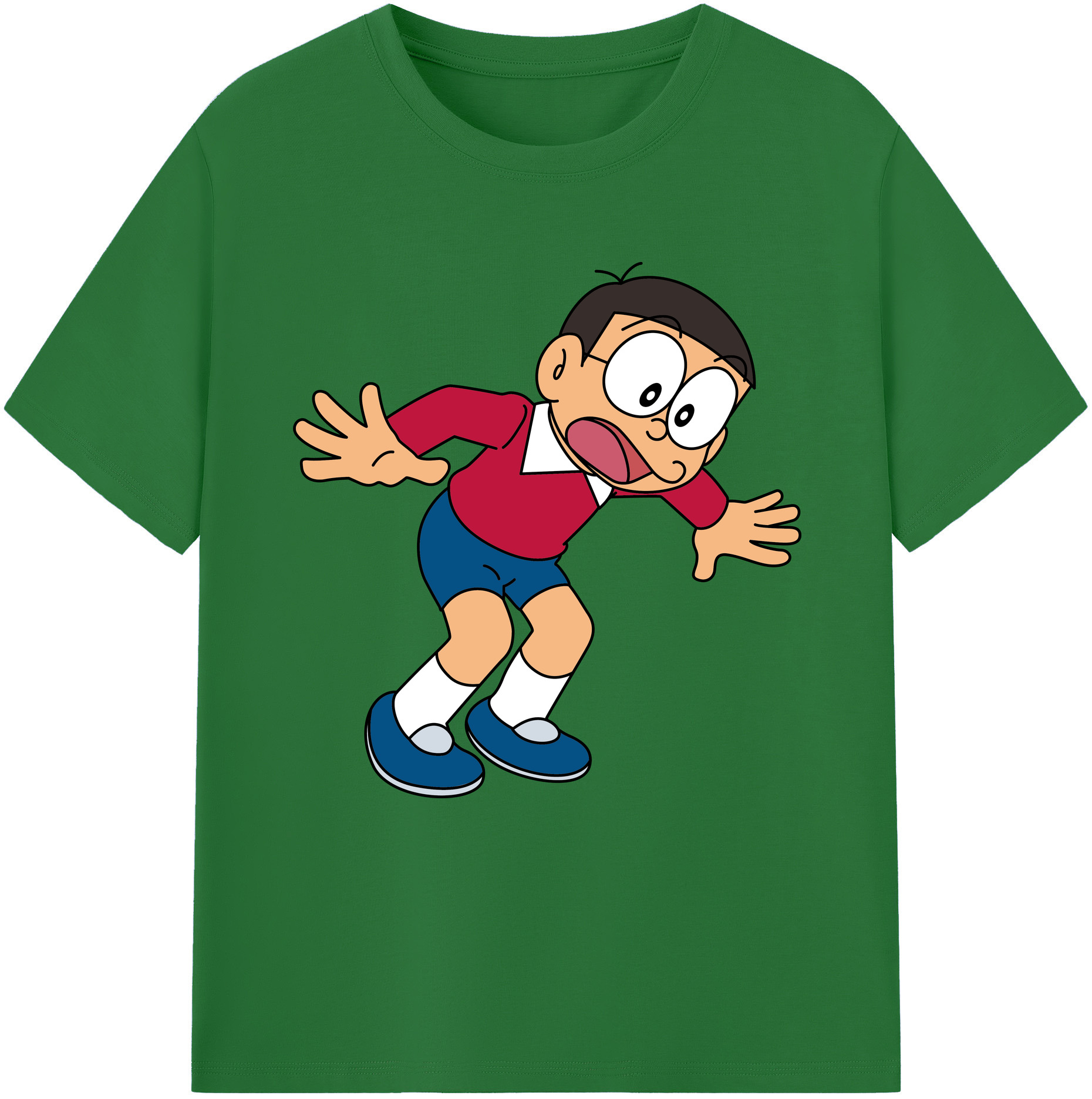 （画像用） ドラえもん 野比 のび太 Doraemon Nobita Nobi 綿100％半袖Tシャツ（フロントプリント）