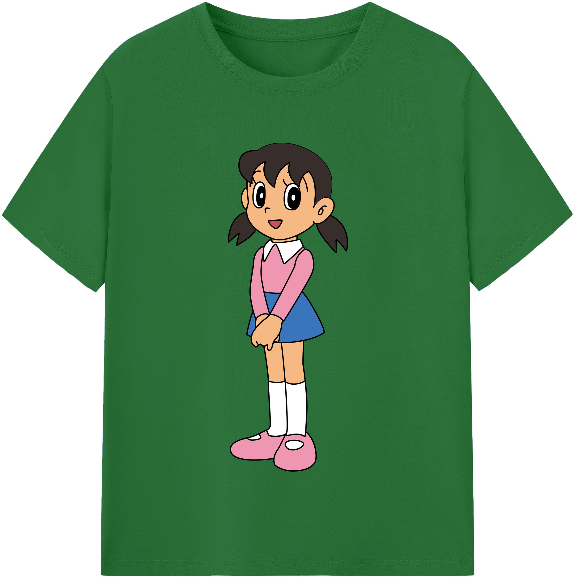（画像用） ドラえもん みなもと しずか Doraemon Shizuka Minamoto 綿100％半袖Tシャツ（フロントプリント）
