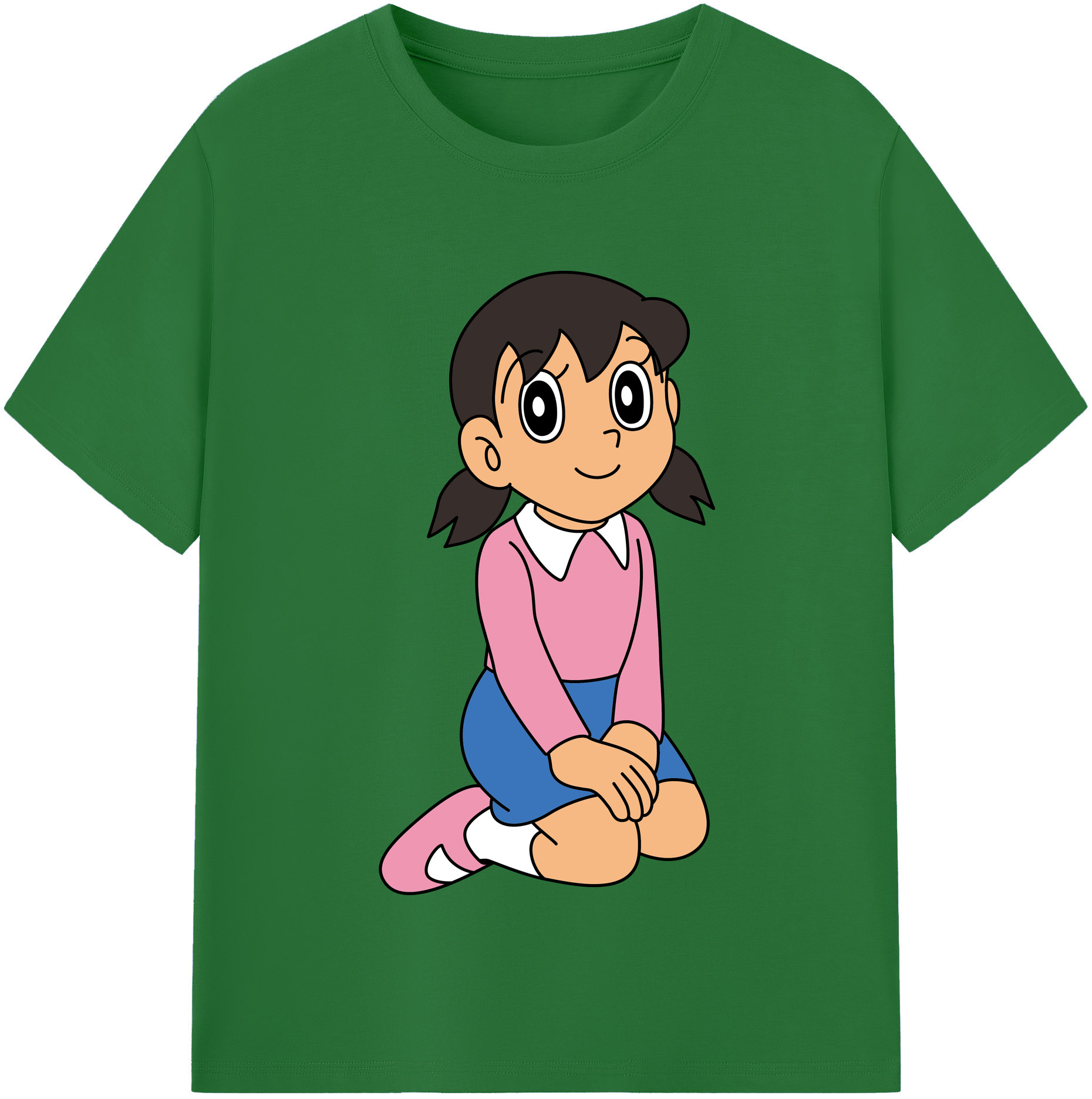 （画像用） ドラえもん みなもと しずか Doraemon Shizuka Minamoto 綿100％半袖Tシャツ（フロントプリント）