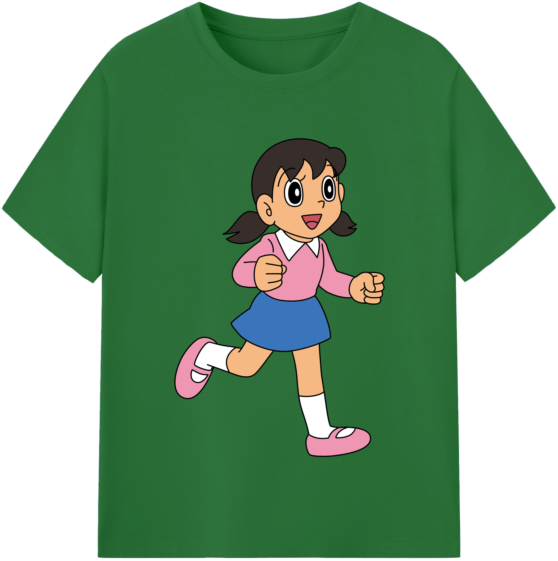 （画像用） ドラえもん みなもと しずか Doraemon Shizuka Minamoto 綿100％半袖Tシャツ（フロントプリント）