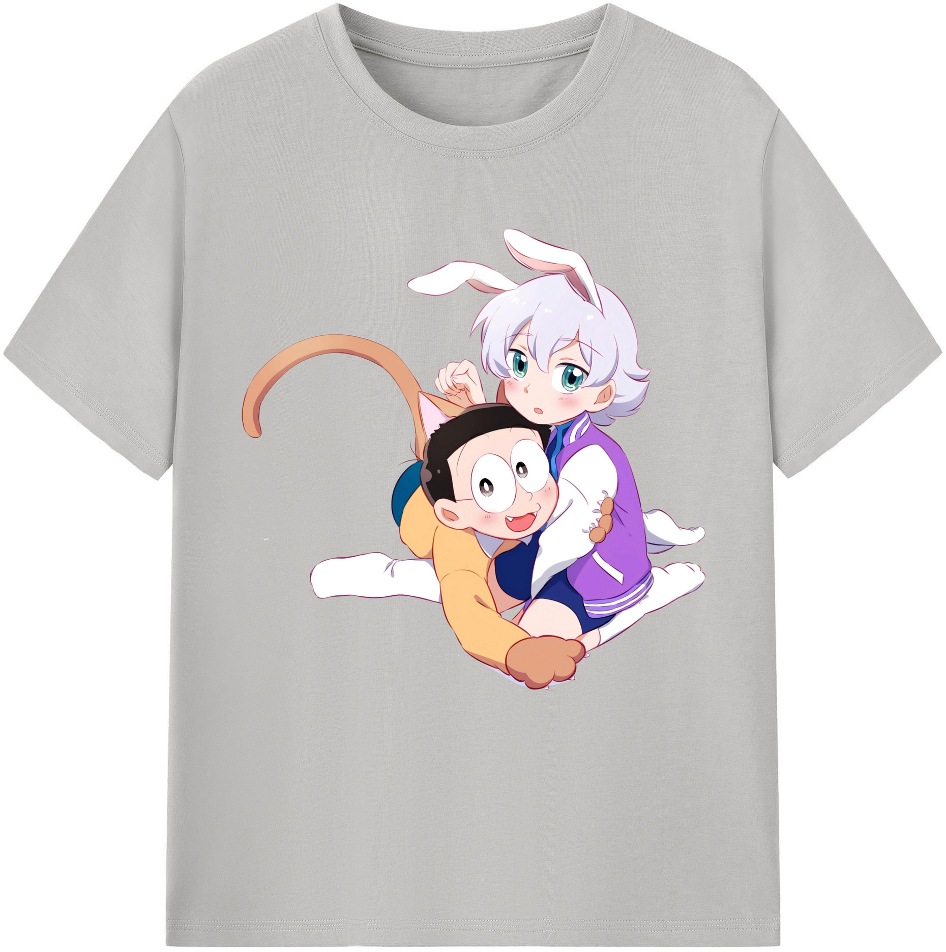 （画像用） ドラえもん 野比 のび太 Doraemon Nobita Nobi 綿100％半袖Tシャツ（フロントプリント）