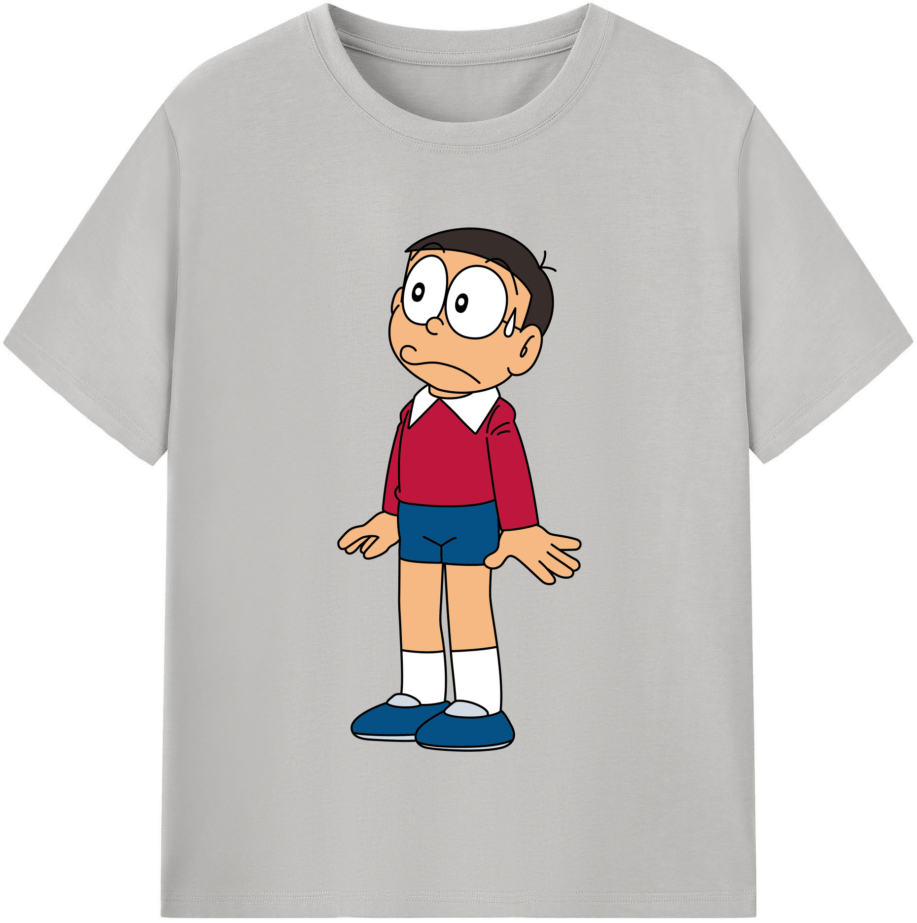 （画像用） ドラえもん 野比 のび太 Doraemon Nobita Nobi 綿100％半袖Tシャツ（フロントプリント）