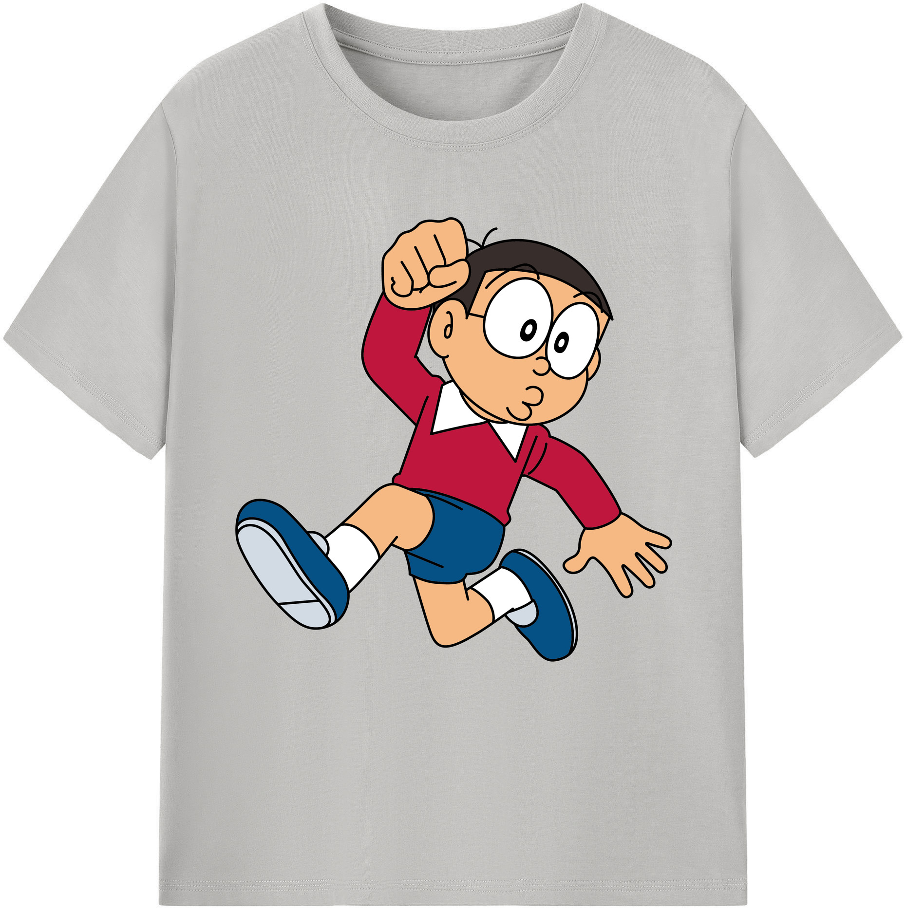 （画像用） ドラえもん 野比 のび太 Doraemon Nobita Nobi 綿100％半袖Tシャツ（フロントプリント）