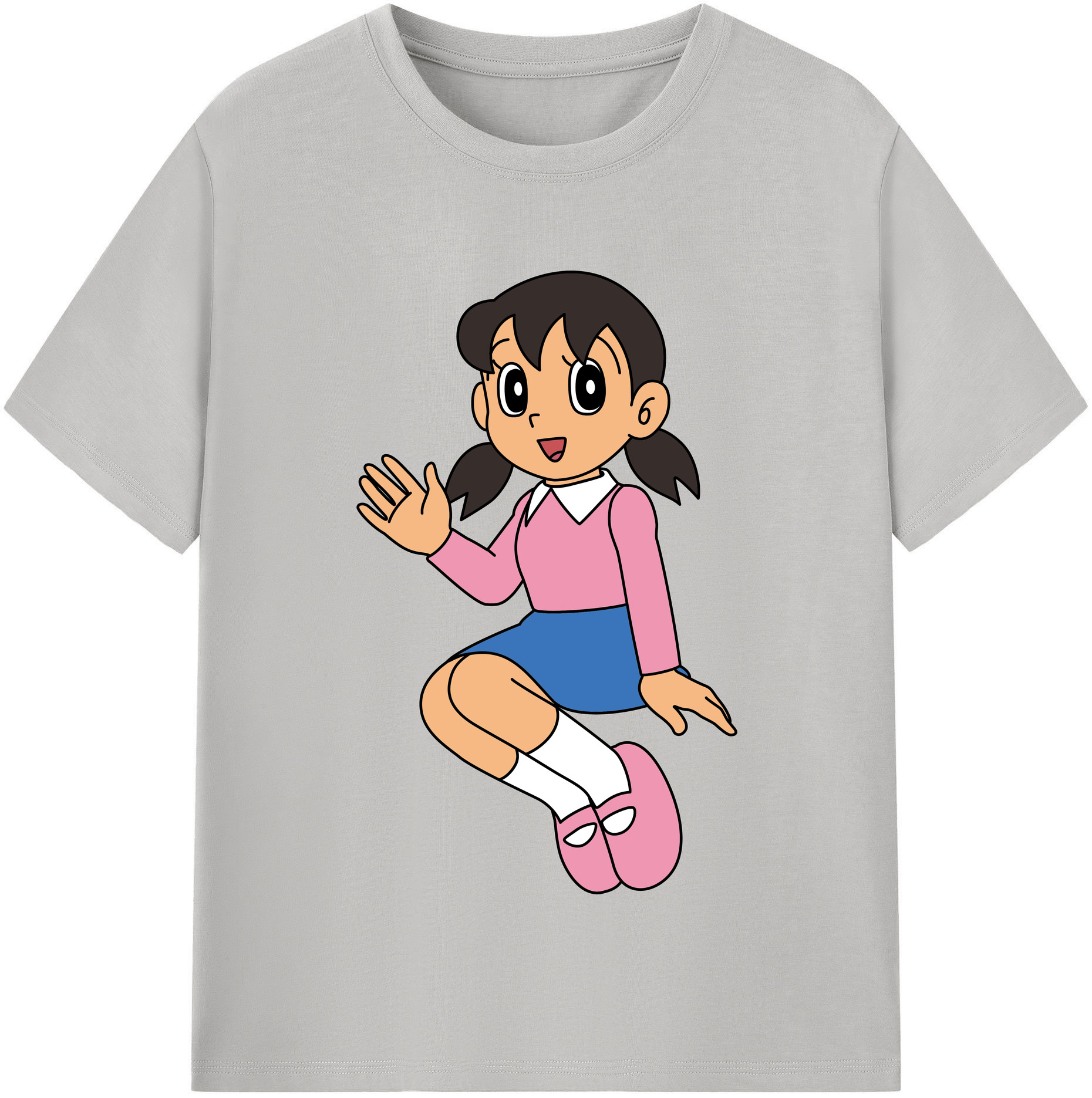 （画像用） ドラえもん みなもと しずか Doraemon Shizuka Minamoto 綿100％半袖Tシャツ（フロントプリント）