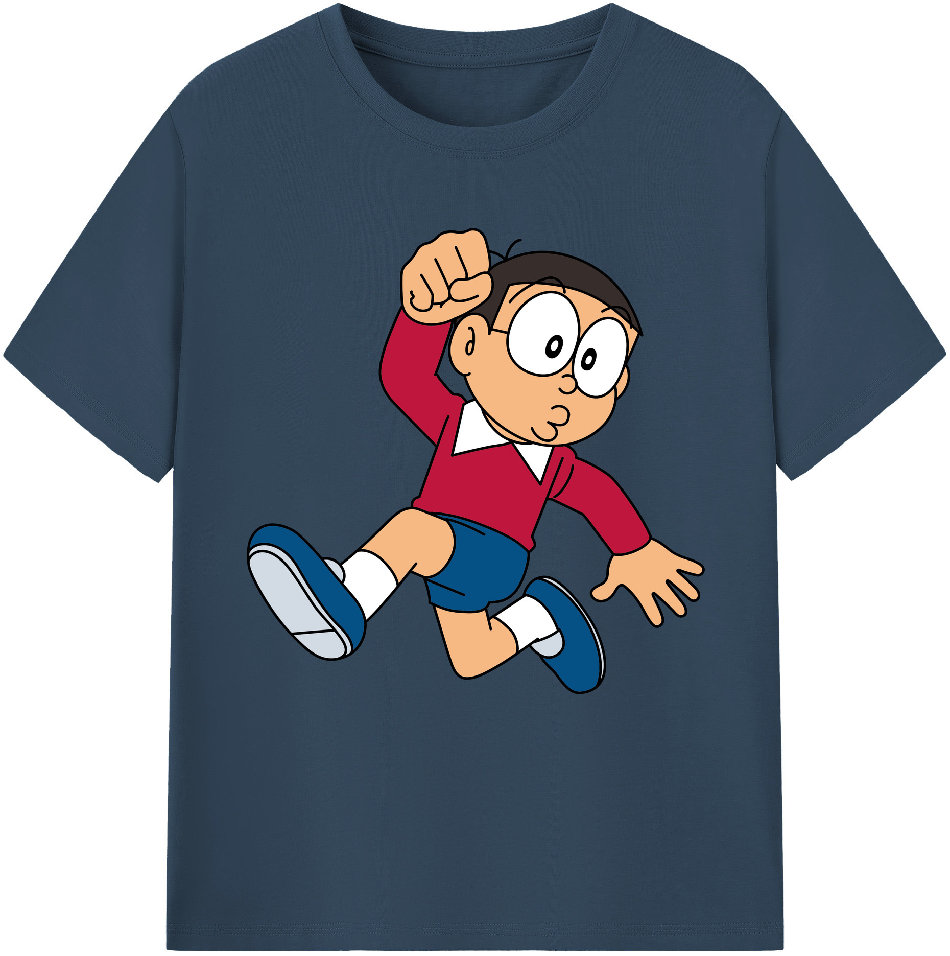 （画像用） ドラえもん 野比 のび太 Doraemon Nobita Nobi 綿100％半袖Tシャツ（フロントプリント）