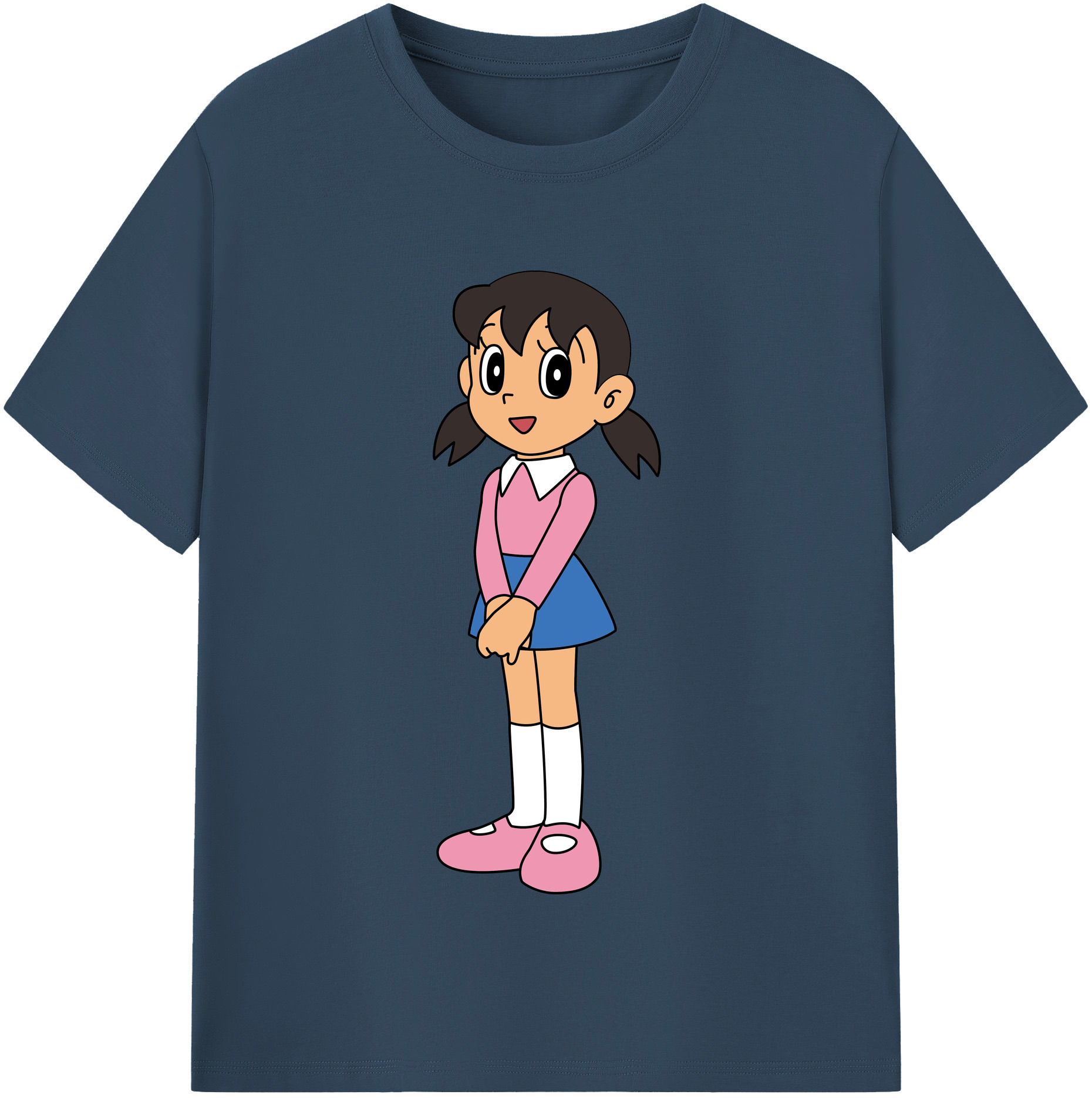 （画像用） ドラえもん みなもと しずか Doraemon Shizuka Minamoto 綿100％半袖Tシャツ（フロントプリント）