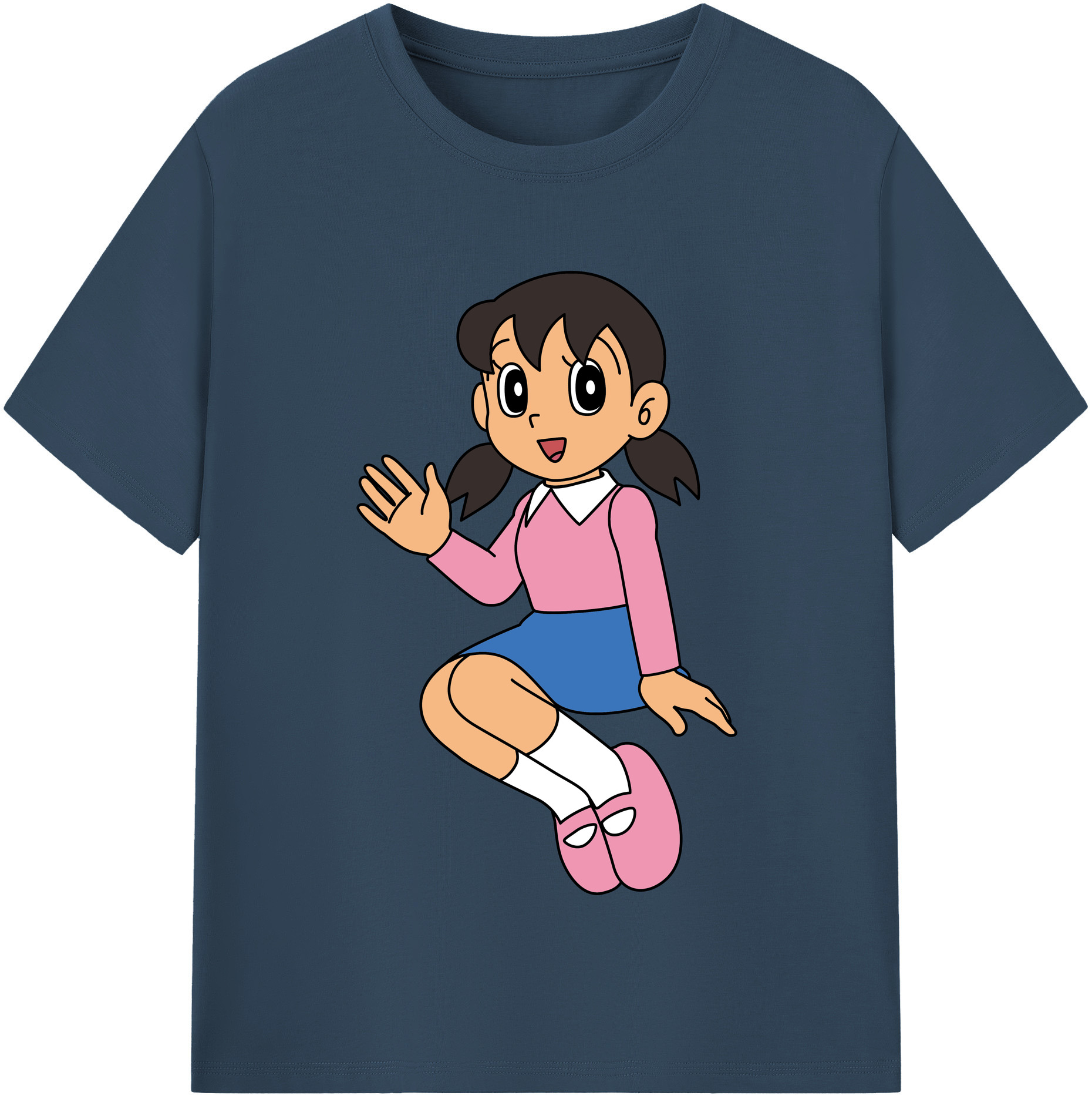 （画像用） ドラえもん みなもと しずか Doraemon Shizuka Minamoto 綿100％半袖Tシャツ（フロントプリント）