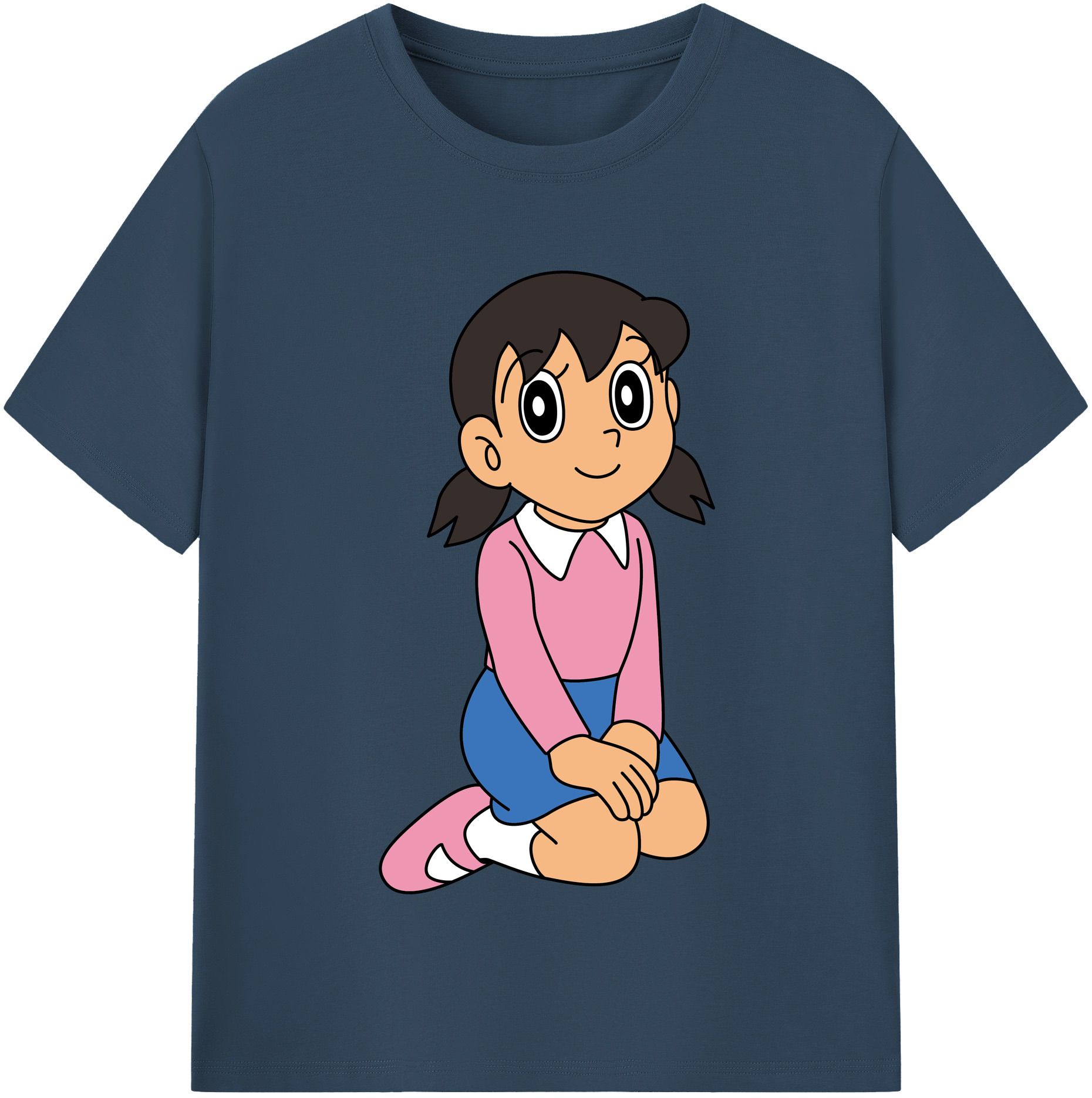 （画像用） ドラえもん みなもと しずか Doraemon Shizuka Minamoto 綿100％半袖Tシャツ（フロントプリント）