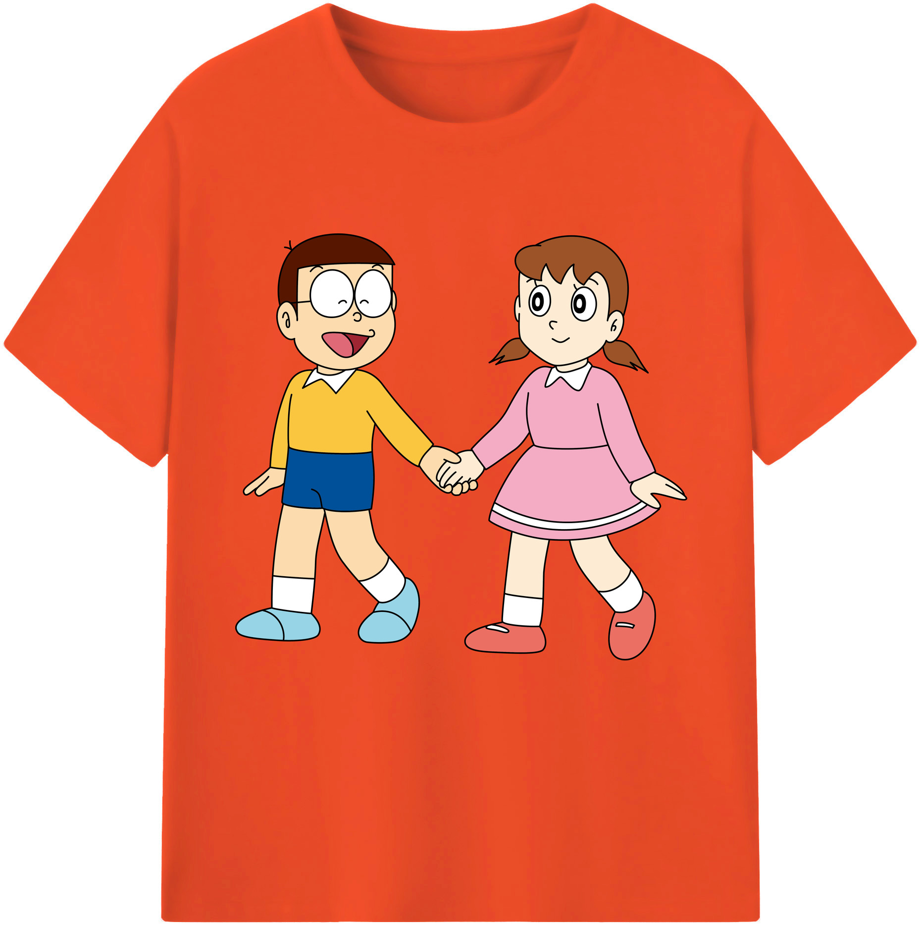 （画像用） ドラえもん 野比 のび太 Doraemon Nobita Nobi 綿100％半袖Tシャツ（フロントプリント）