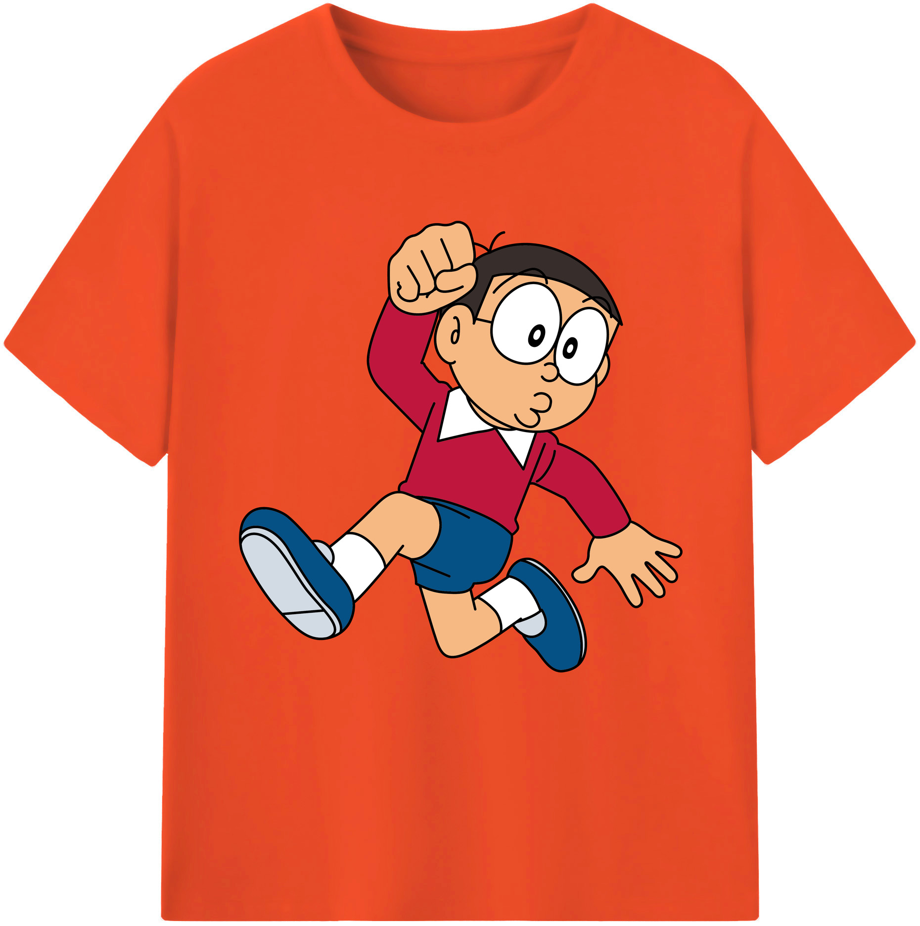 （画像用） ドラえもん 野比 のび太 Doraemon Nobita Nobi 綿100％半袖Tシャツ（フロントプリント）