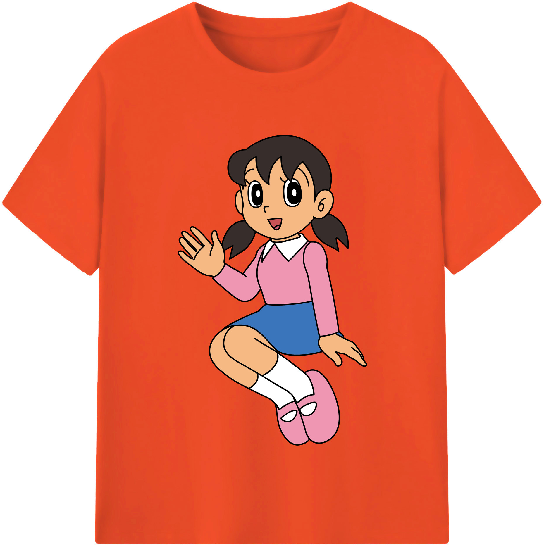 （画像用） ドラえもん みなもと しずか Doraemon Shizuka Minamoto 綿100％半袖Tシャツ（フロントプリント）