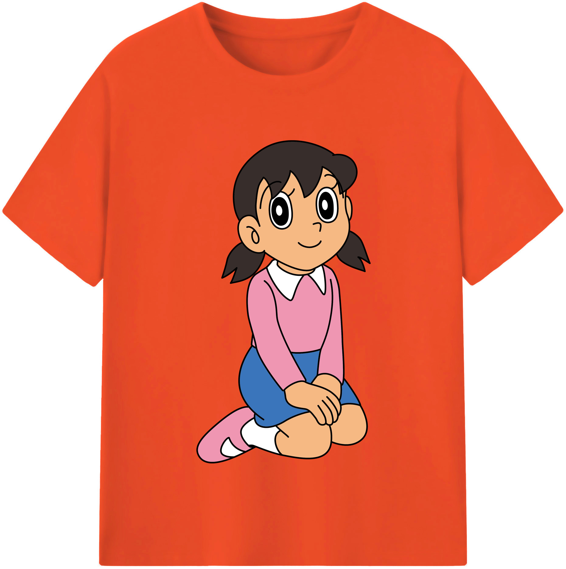 （画像用） ドラえもん みなもと しずか Doraemon Shizuka Minamoto 綿100％半袖Tシャツ（フロントプリント）