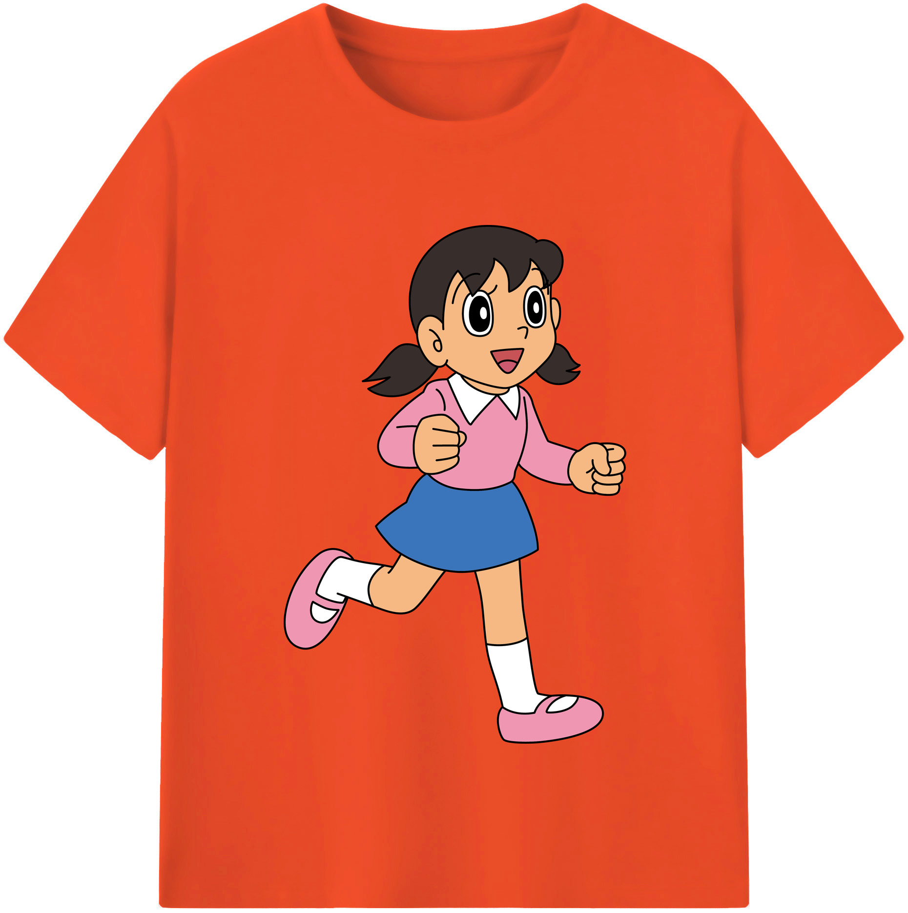 （画像用） ドラえもん みなもと しずか Doraemon Shizuka Minamoto 綿100％半袖Tシャツ（フロントプリント）