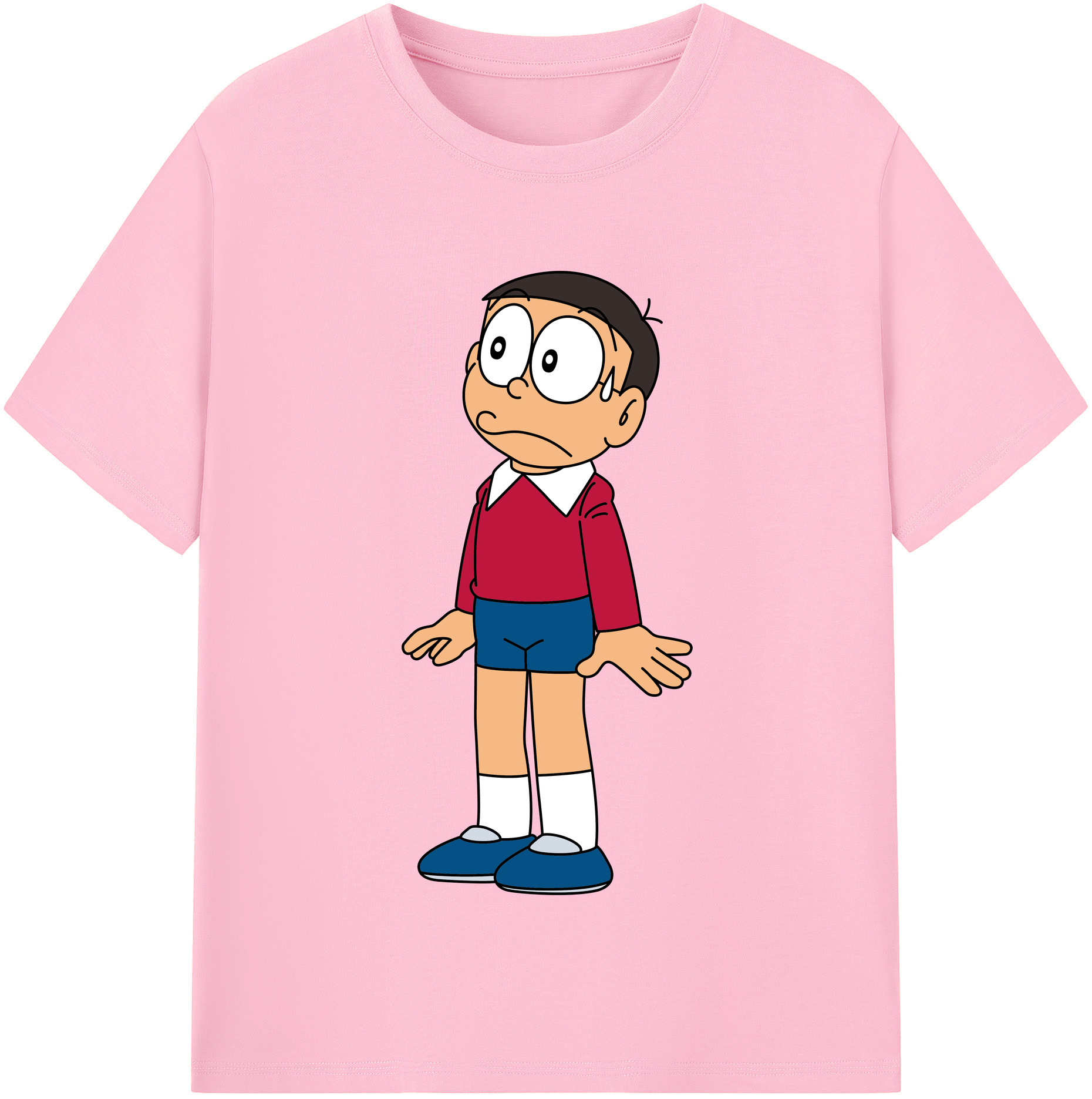 （画像用） ドラえもん 野比 のび太 Doraemon Nobita Nobi 綿100％半袖Tシャツ（フロントプリント）