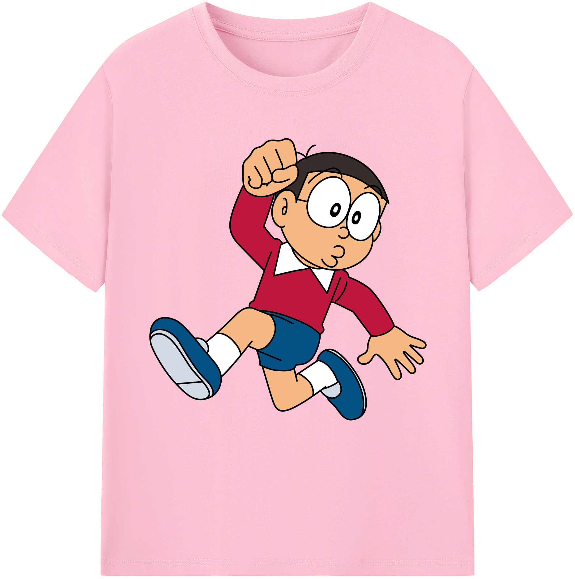 （画像用） ドラえもん 野比 のび太 Doraemon Nobita Nobi 綿100％半袖Tシャツ（フロントプリント）