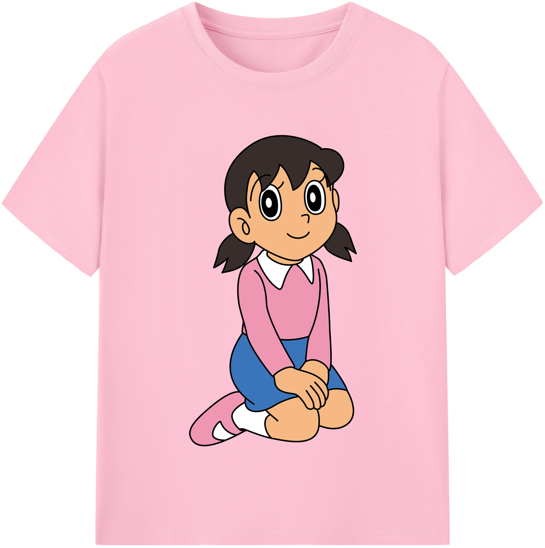 （画像用） ドラえもん みなもと しずか Doraemon Shizuka Minamoto 綿100％半袖Tシャツ（フロントプリント）