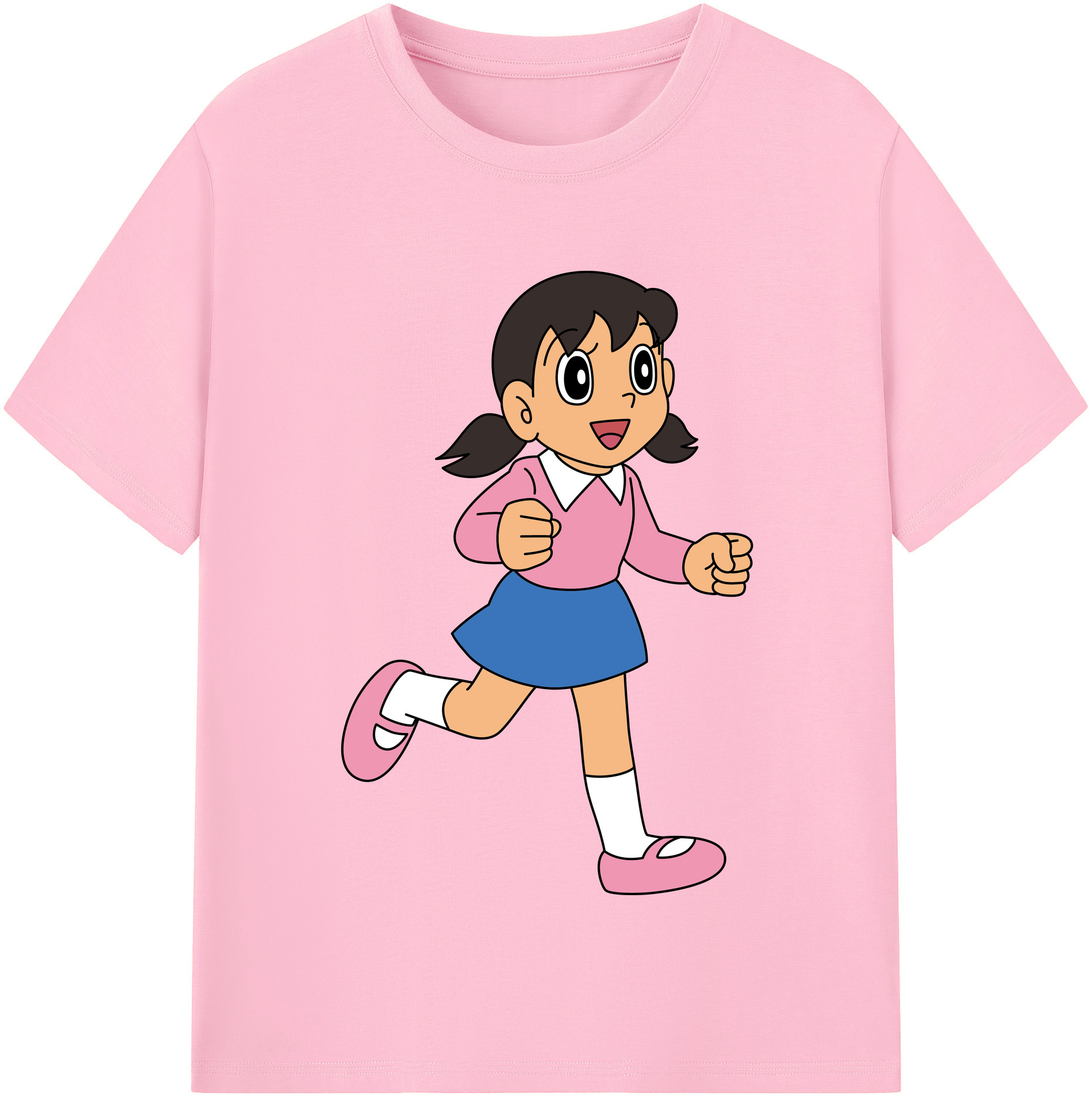 （画像用） ドラえもん みなもと しずか Doraemon Shizuka Minamoto 綿100％半袖Tシャツ（フロントプリント）