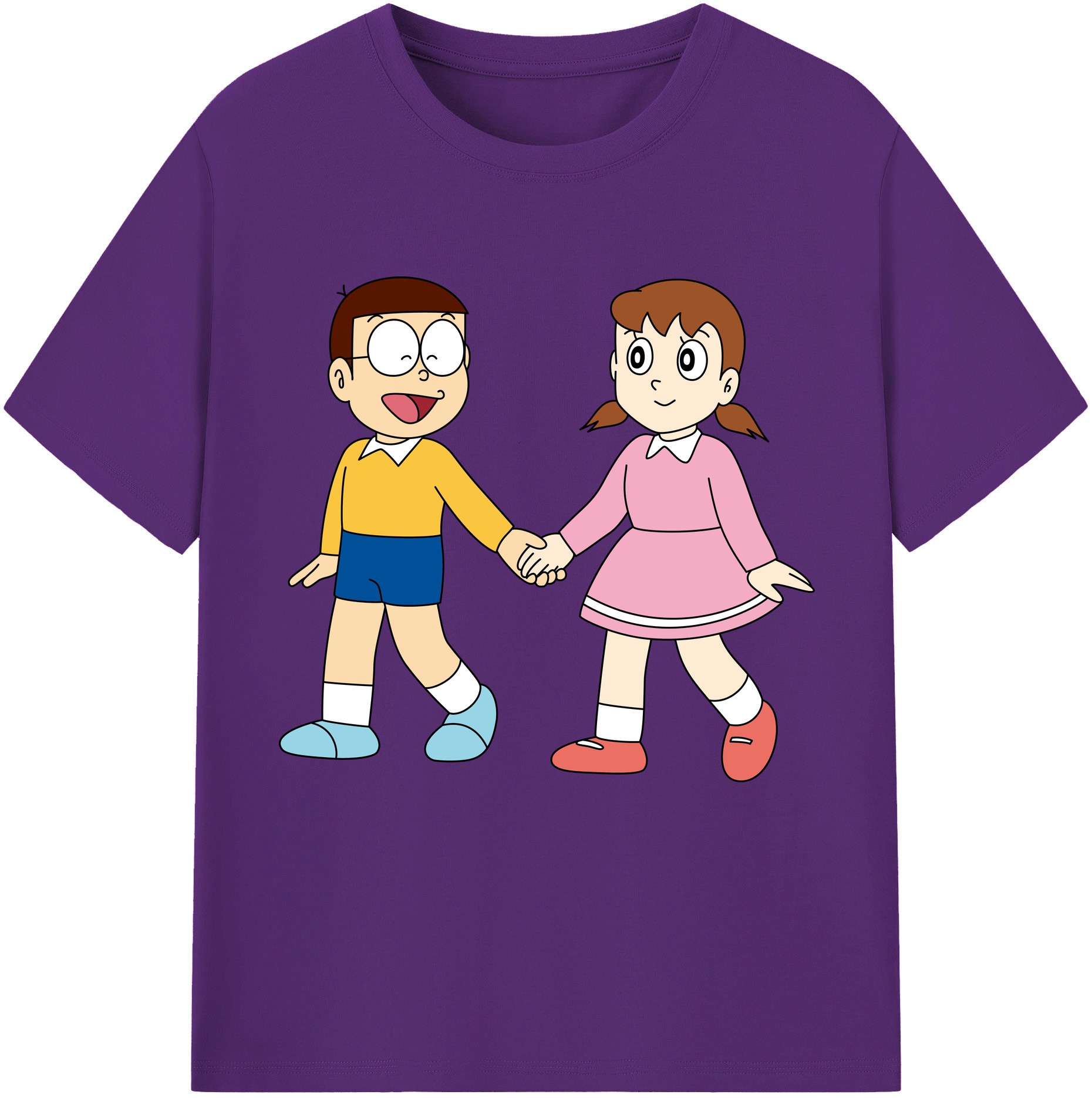 （画像用） ドラえもん 野比 のび太 Doraemon Nobita Nobi 綿100％半袖Tシャツ（フロントプリント）