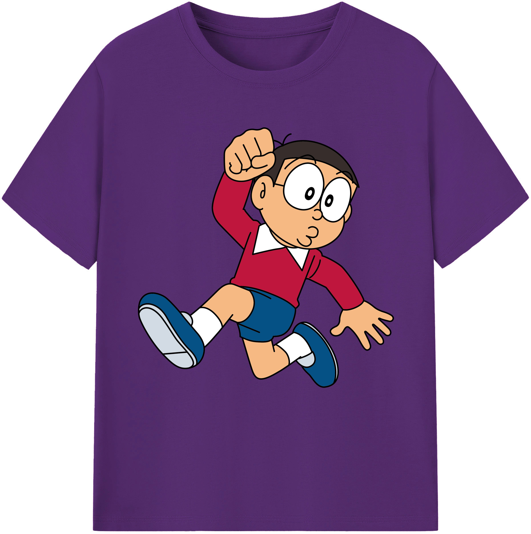 （画像用） ドラえもん 野比 のび太 Doraemon Nobita Nobi 綿100％半袖Tシャツ（フロントプリント）
