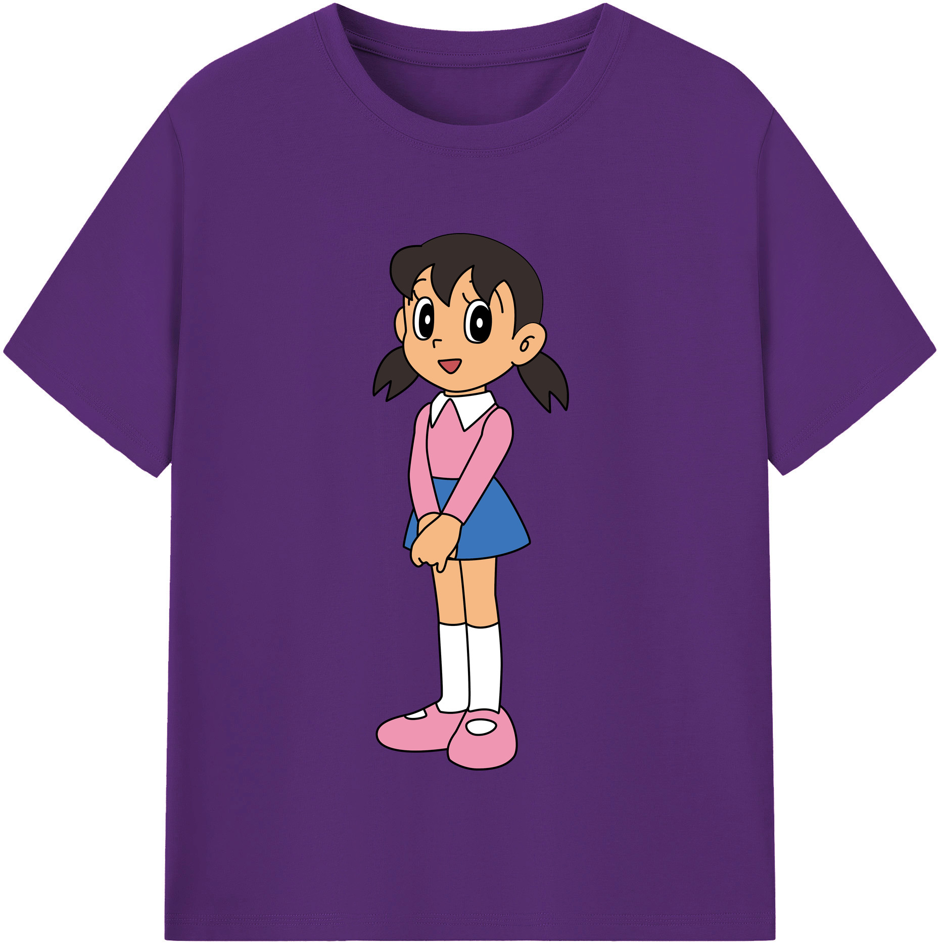 （画像用） ドラえもん みなもと しずか Doraemon Shizuka Minamoto 綿100％半袖Tシャツ（フロントプリント）