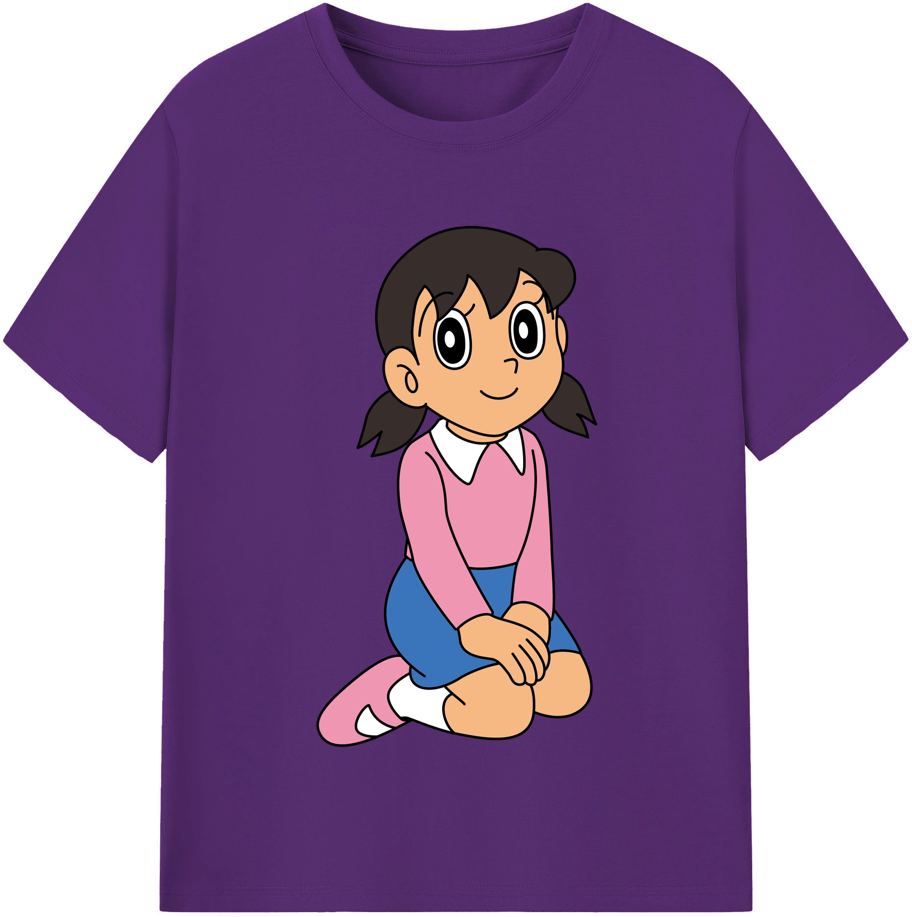 （画像用） ドラえもん みなもと しずか Doraemon Shizuka Minamoto 綿100％半袖Tシャツ（フロントプリント）