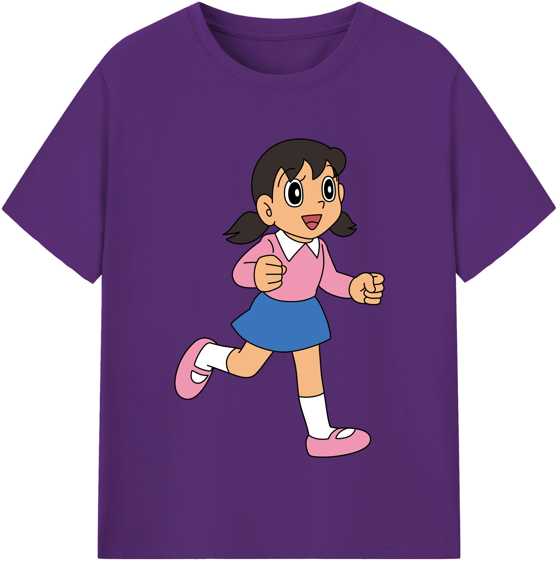 （画像用） ドラえもん みなもと しずか Doraemon Shizuka Minamoto 綿100％半袖Tシャツ（フロントプリント）