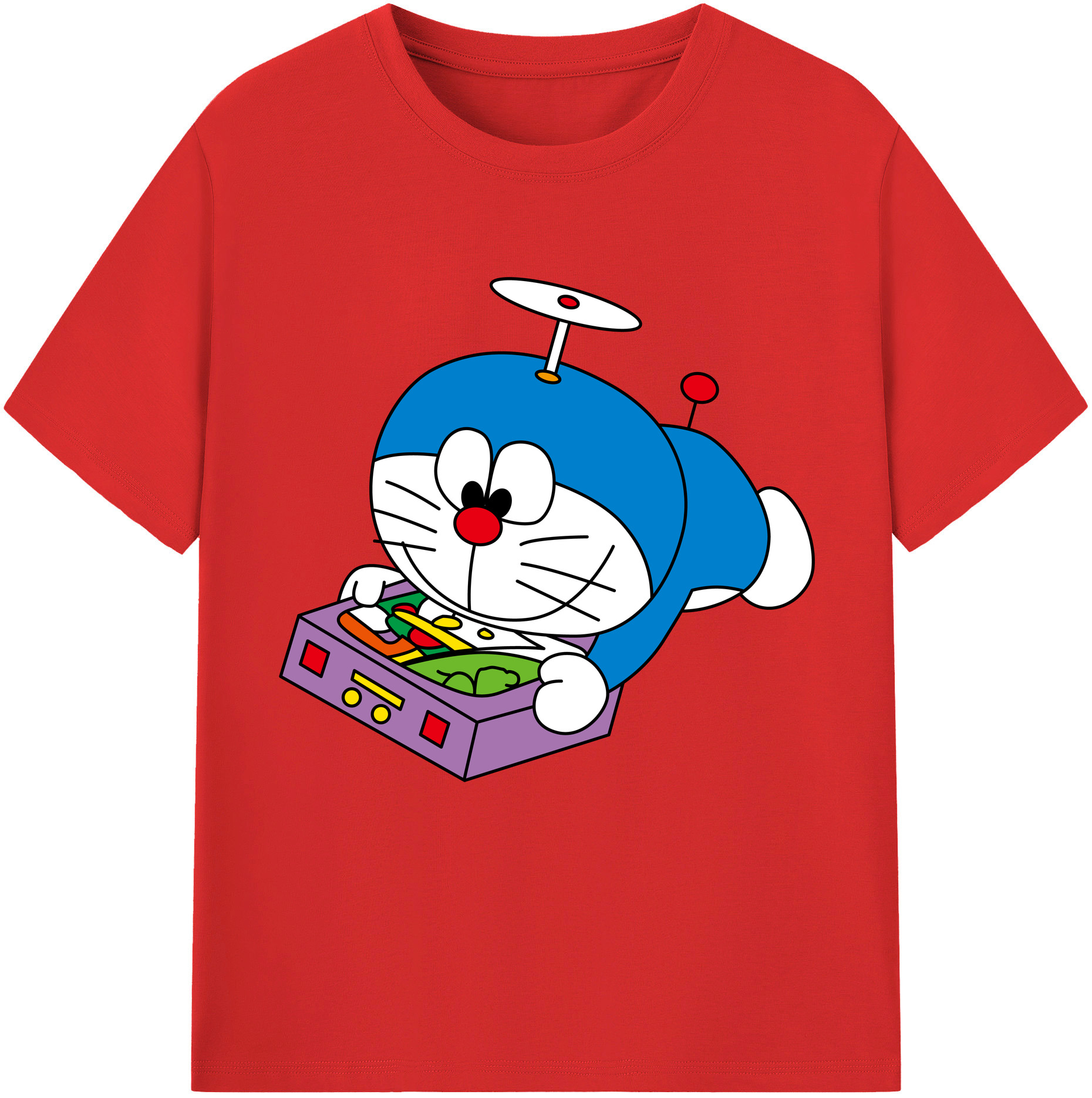 （画像用） ドラえもん Doraemon 綿100％半袖Tシャツ（フロントプリント）