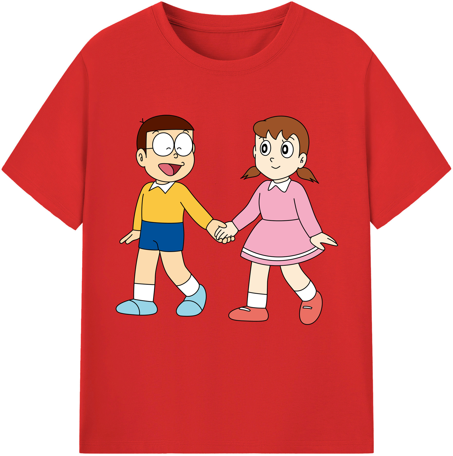 （画像用） ドラえもん 野比 のび太 Doraemon Nobita Nobi 綿100％半袖Tシャツ（フロントプリント）