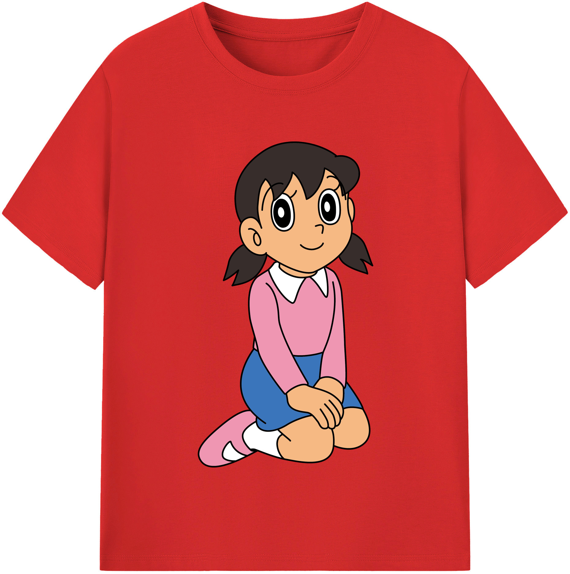 （画像用） ドラえもん みなもと しずか Doraemon Shizuka Minamoto 綿100％半袖Tシャツ（フロントプリント）