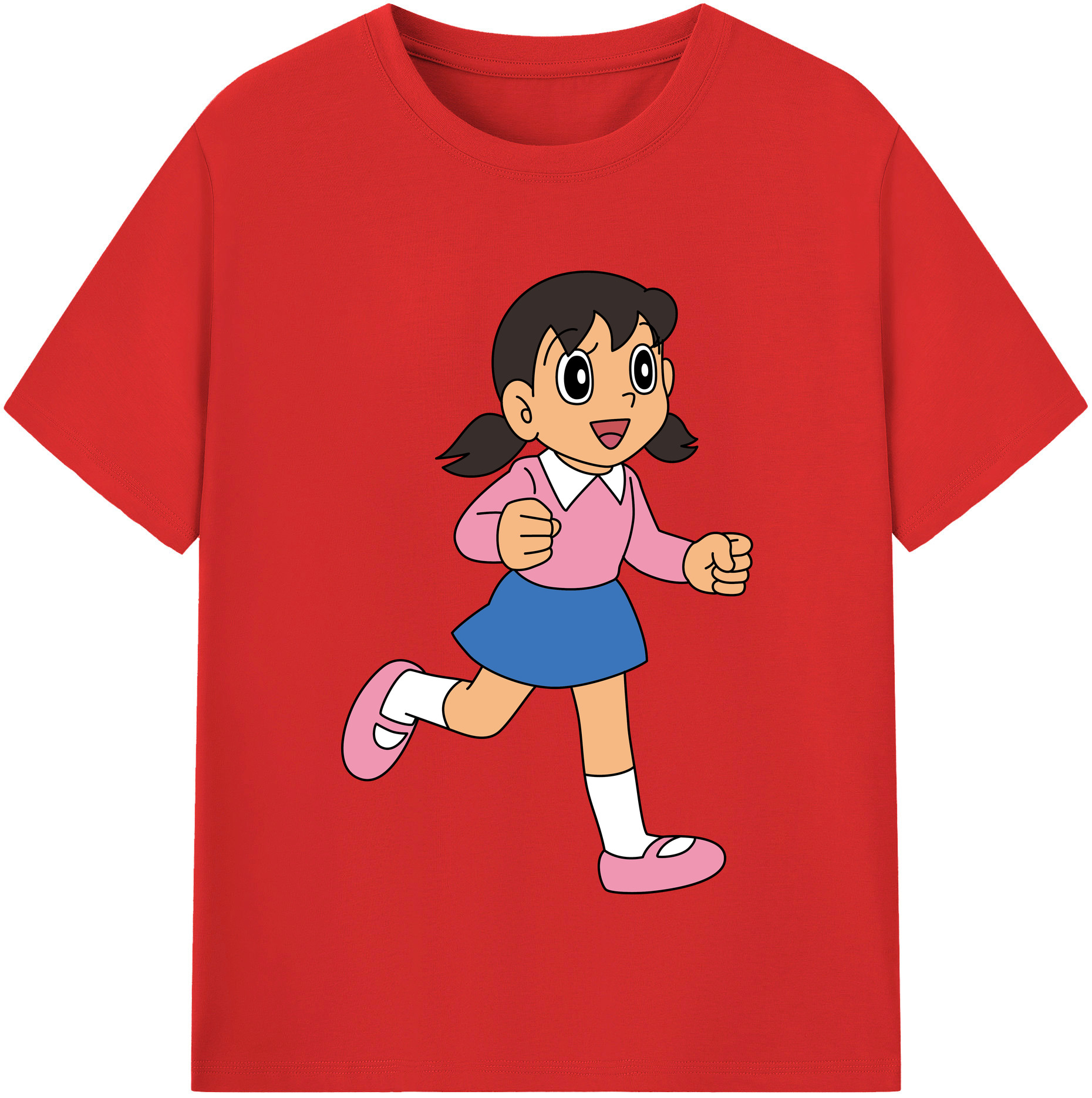 （画像用） ドラえもん みなもと しずか Doraemon Shizuka Minamoto 綿100％半袖Tシャツ（フロントプリント）