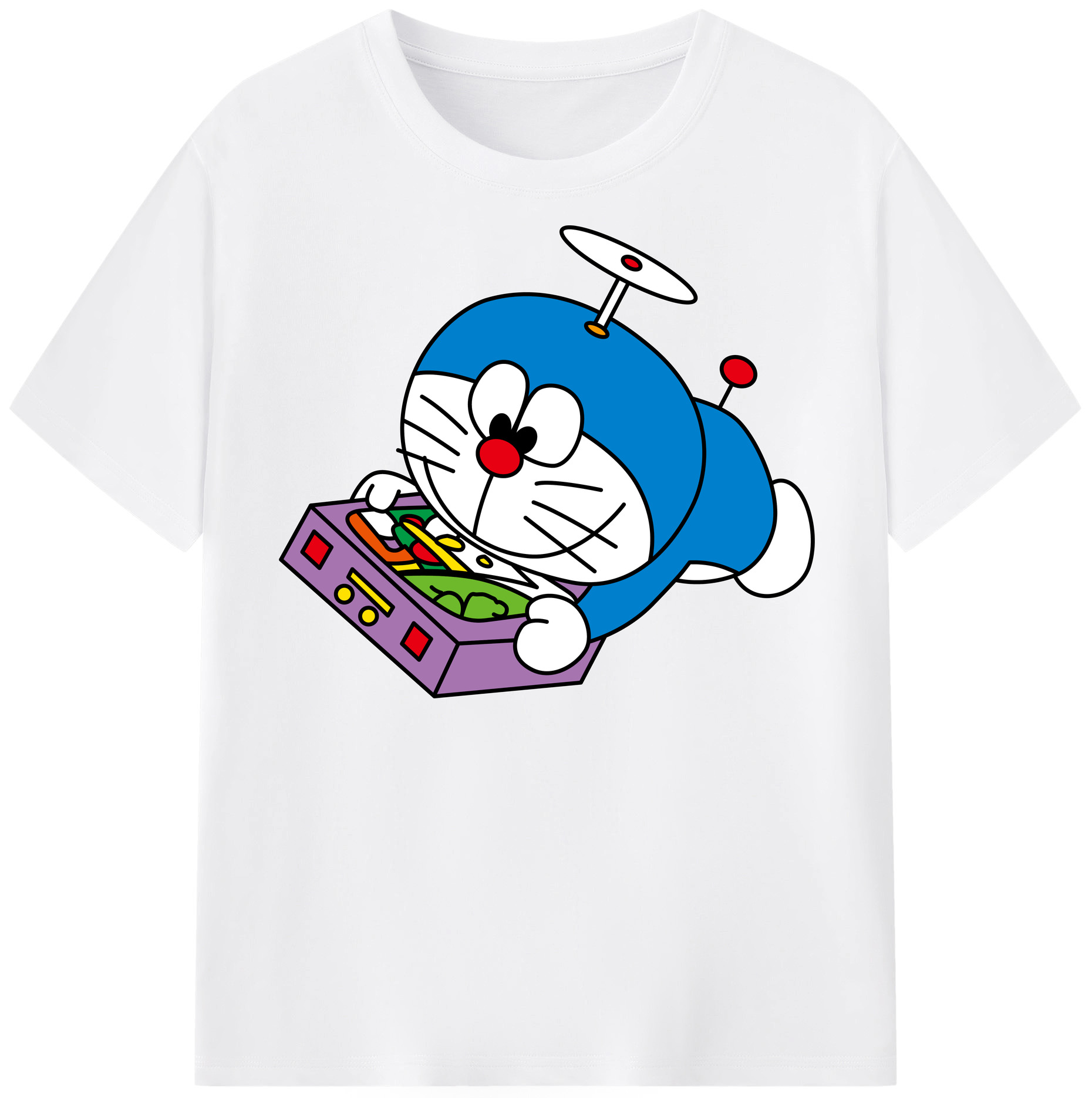 （画像用） ドラえもん Doraemon 綿100％半袖Tシャツ（フロントプリント）