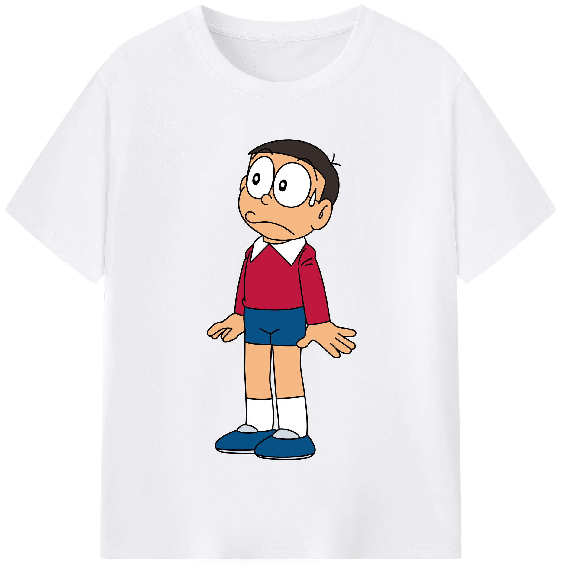 （画像用） ドラえもん 野比 のび太 Doraemon Nobita Nobi 綿100％半袖Tシャツ（フロントプリント）