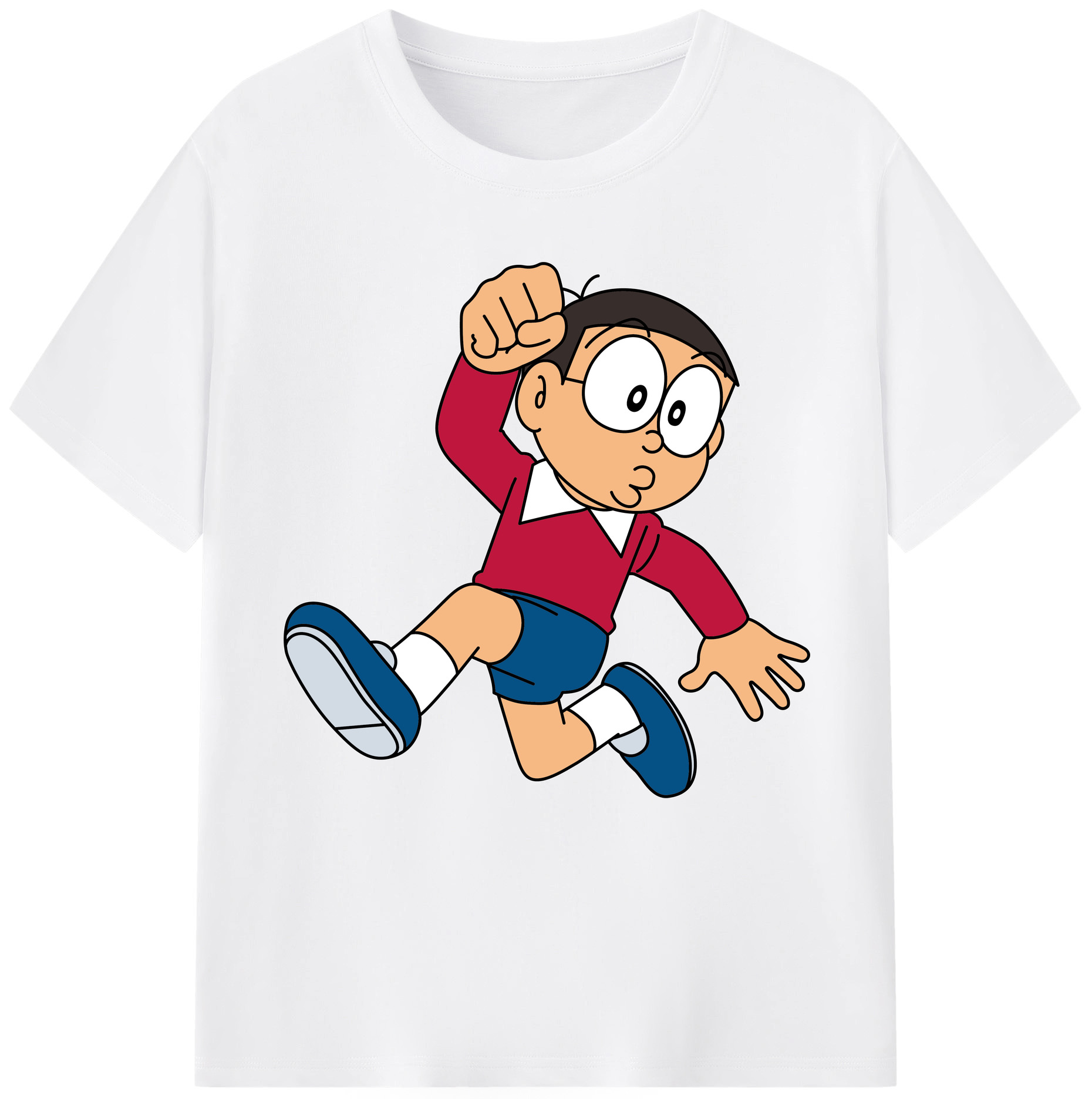 （画像用） ドラえもん 野比 のび太 Doraemon Nobita Nobi 綿100％半袖Tシャツ（フロントプリント）