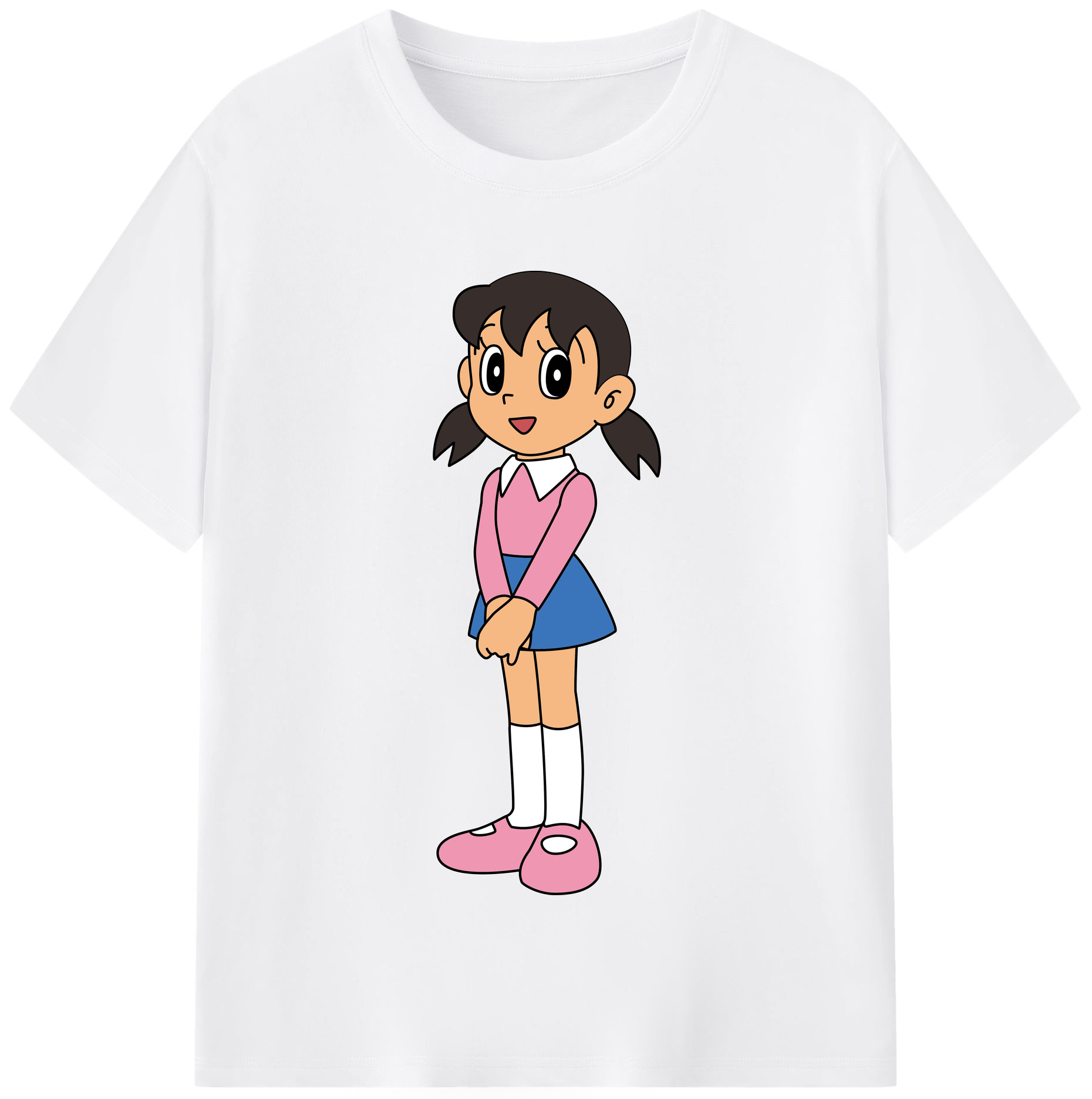 （画像用） ドラえもん みなもと しずか Doraemon Shizuka Minamoto 綿100％半袖Tシャツ（フロントプリント）