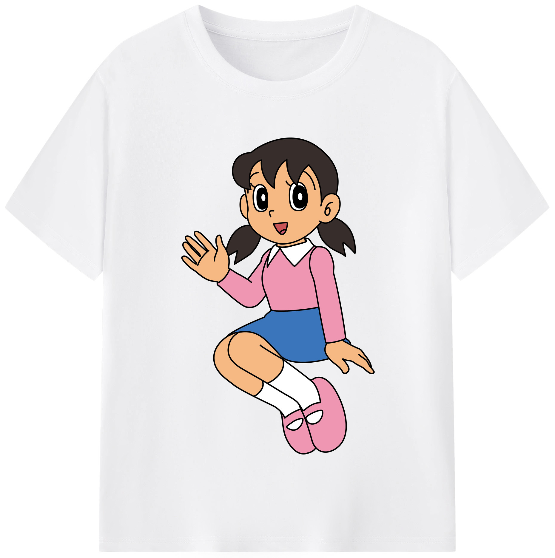 （画像用） ドラえもん みなもと しずか Doraemon Shizuka Minamoto 綿100％半袖Tシャツ（フロントプリント）