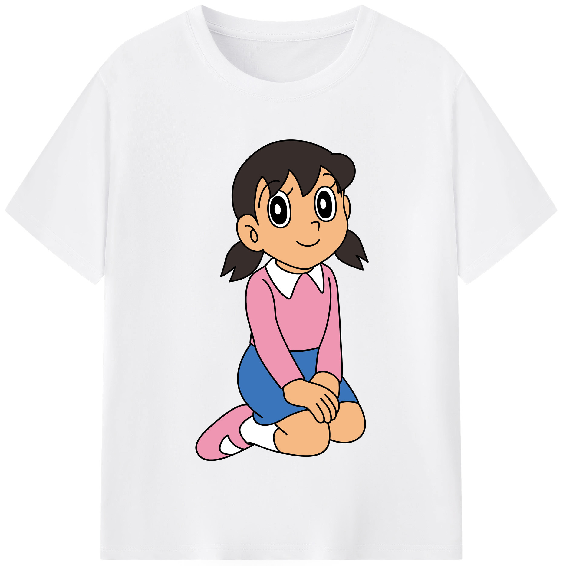 （画像用） ドラえもん みなもと しずか Doraemon Shizuka Minamoto 綿100％半袖Tシャツ（フロントプリント）