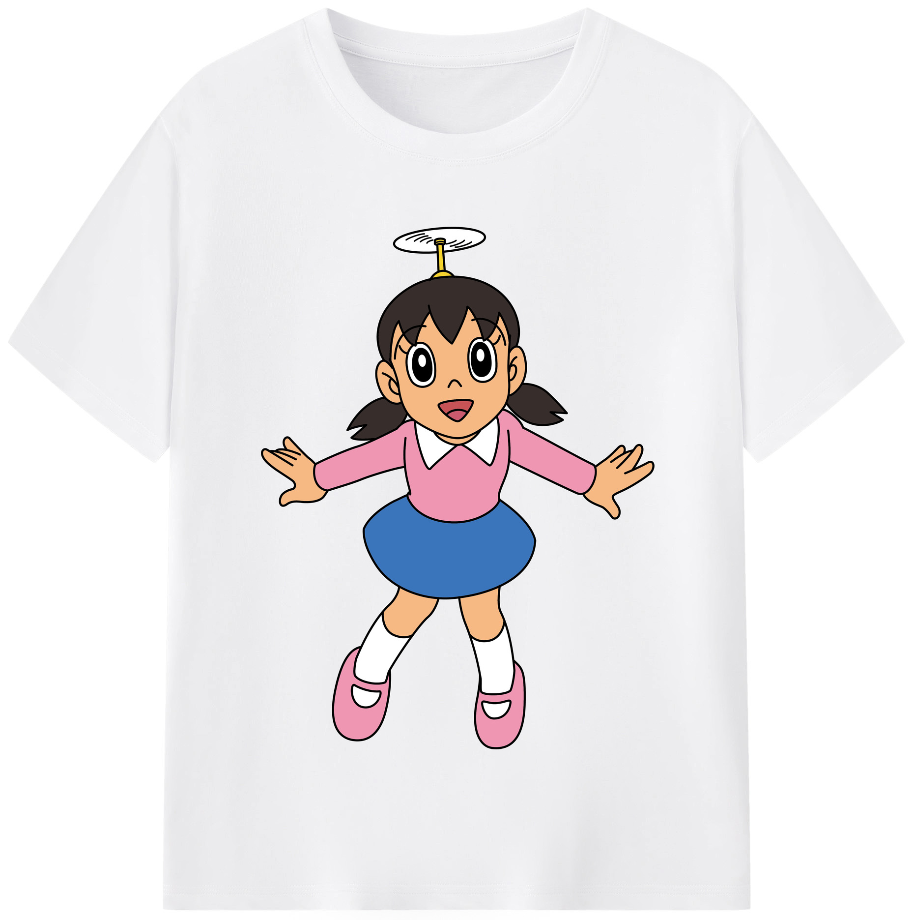 （画像用） ドラえもん みなもと しずか Doraemon Shizuka Minamoto 綿100％半袖Tシャツ（フロントプリント）