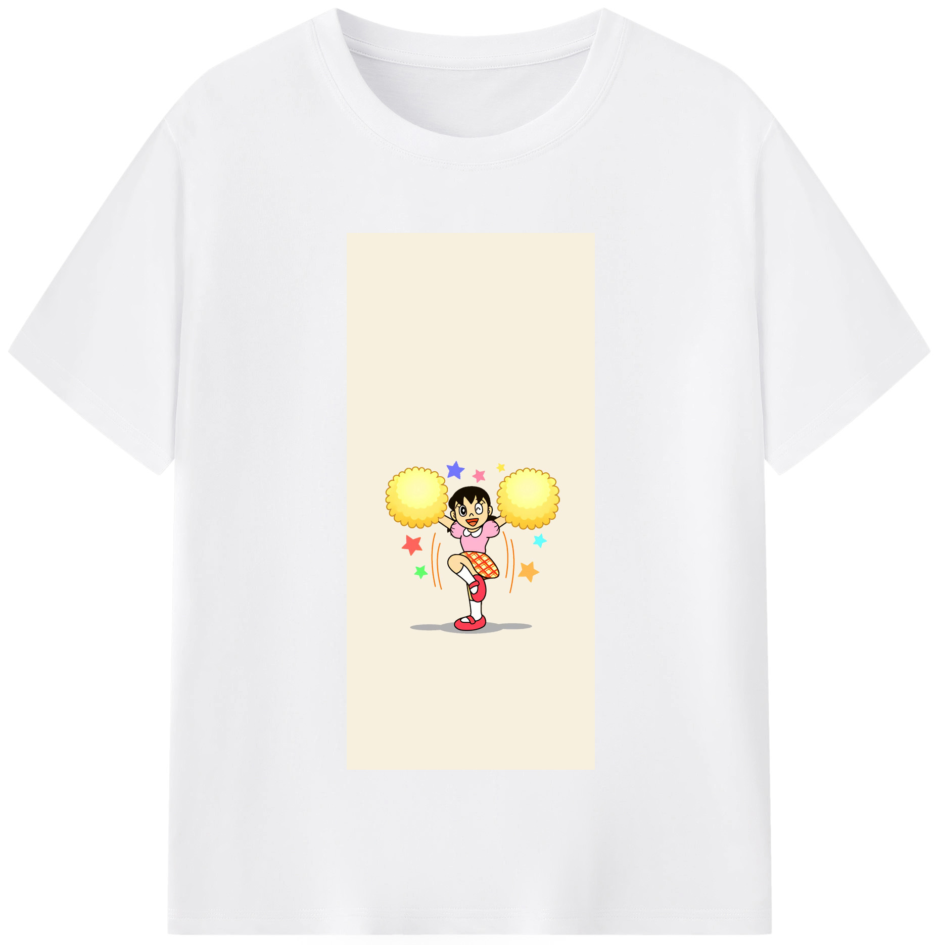（画像用） ドラえもん みなもと しずか Doraemon Shizuka Minamoto 綿100％半袖Tシャツ（フロントプリント）