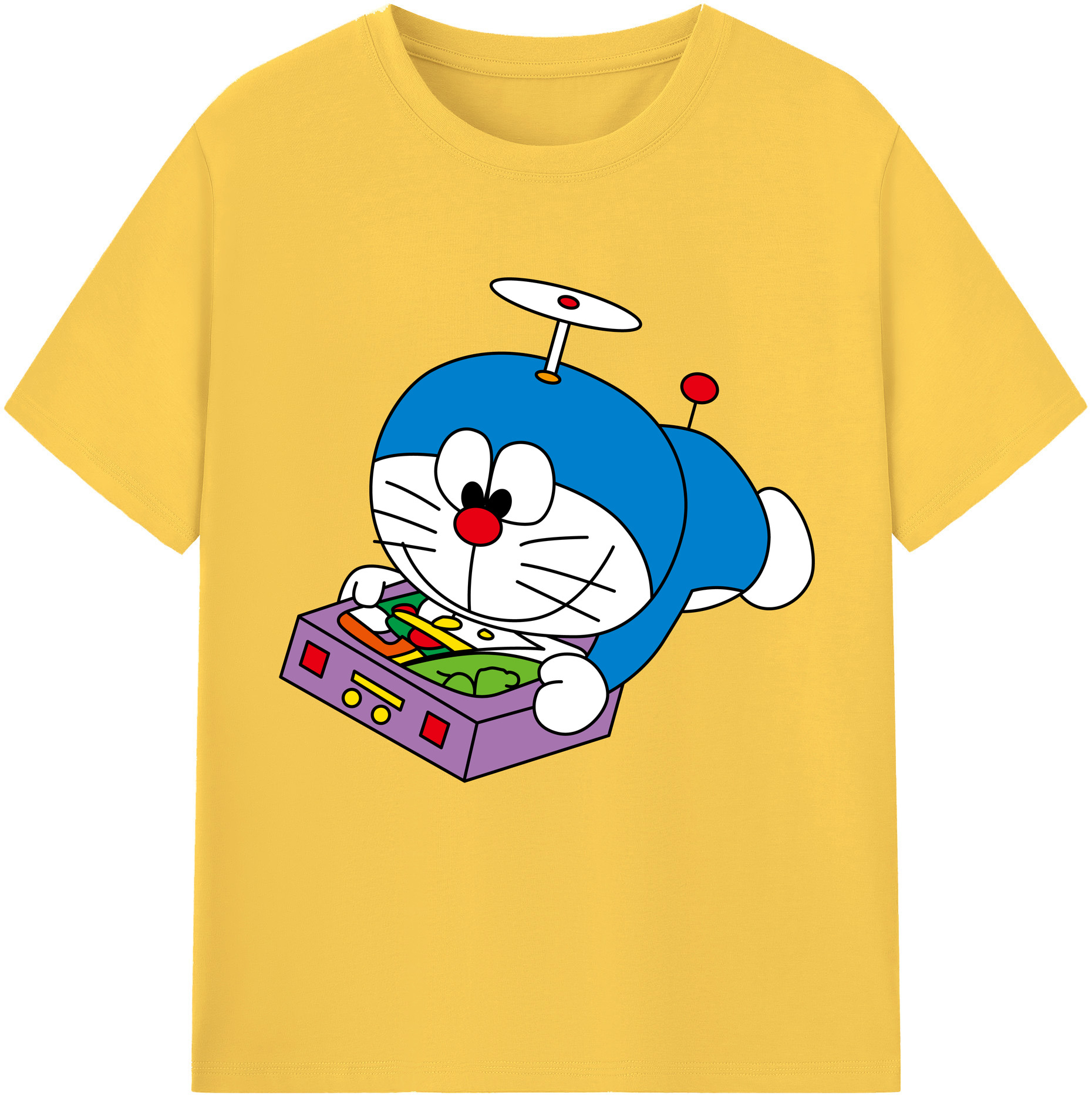 （画像用） ドラえもん Doraemon 綿100％半袖Tシャツ（フロントプリント）