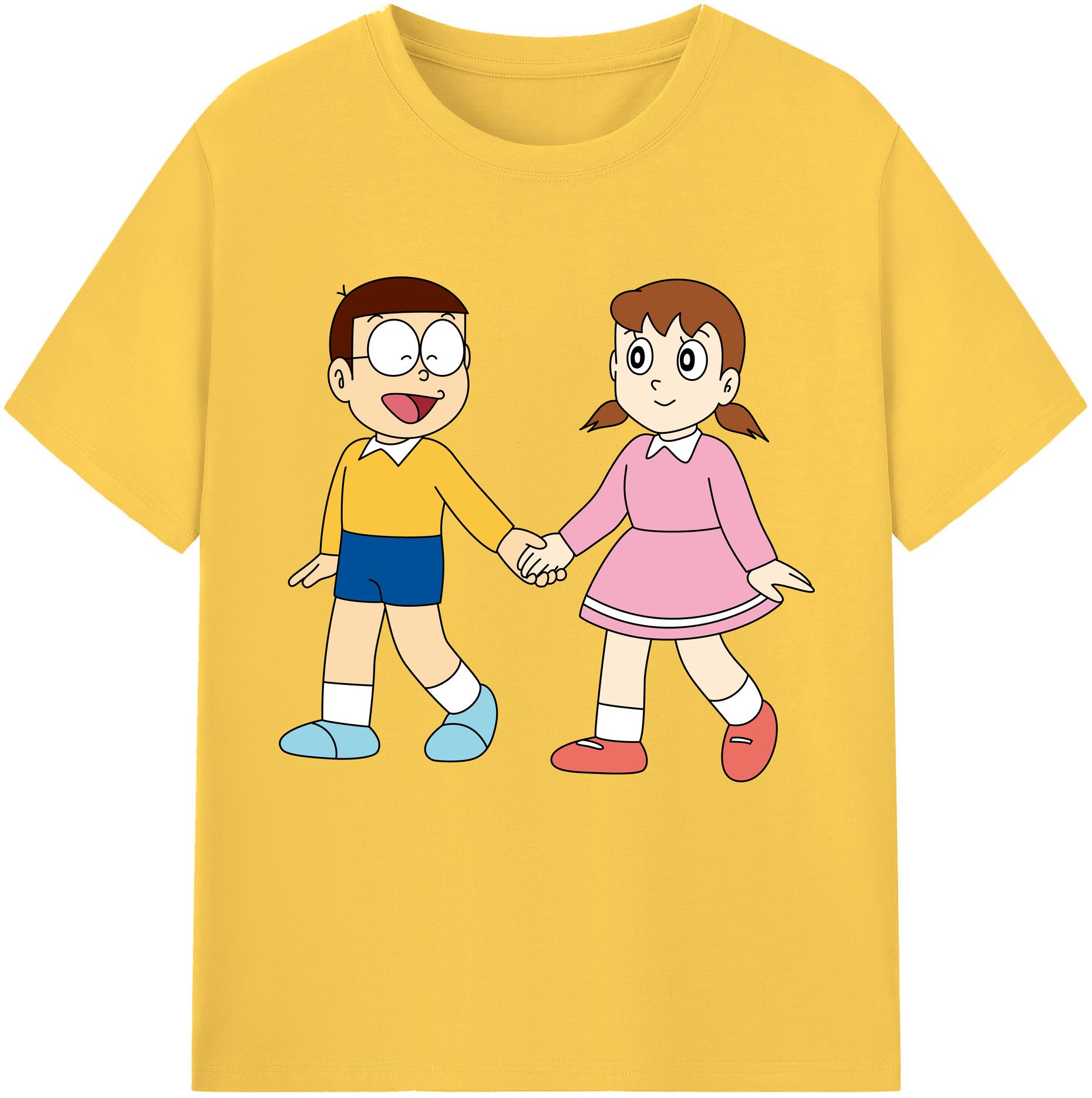 （画像用） ドラえもん 野比 のび太 Doraemon Nobita Nobi 綿100％半袖Tシャツ（フロントプリント）