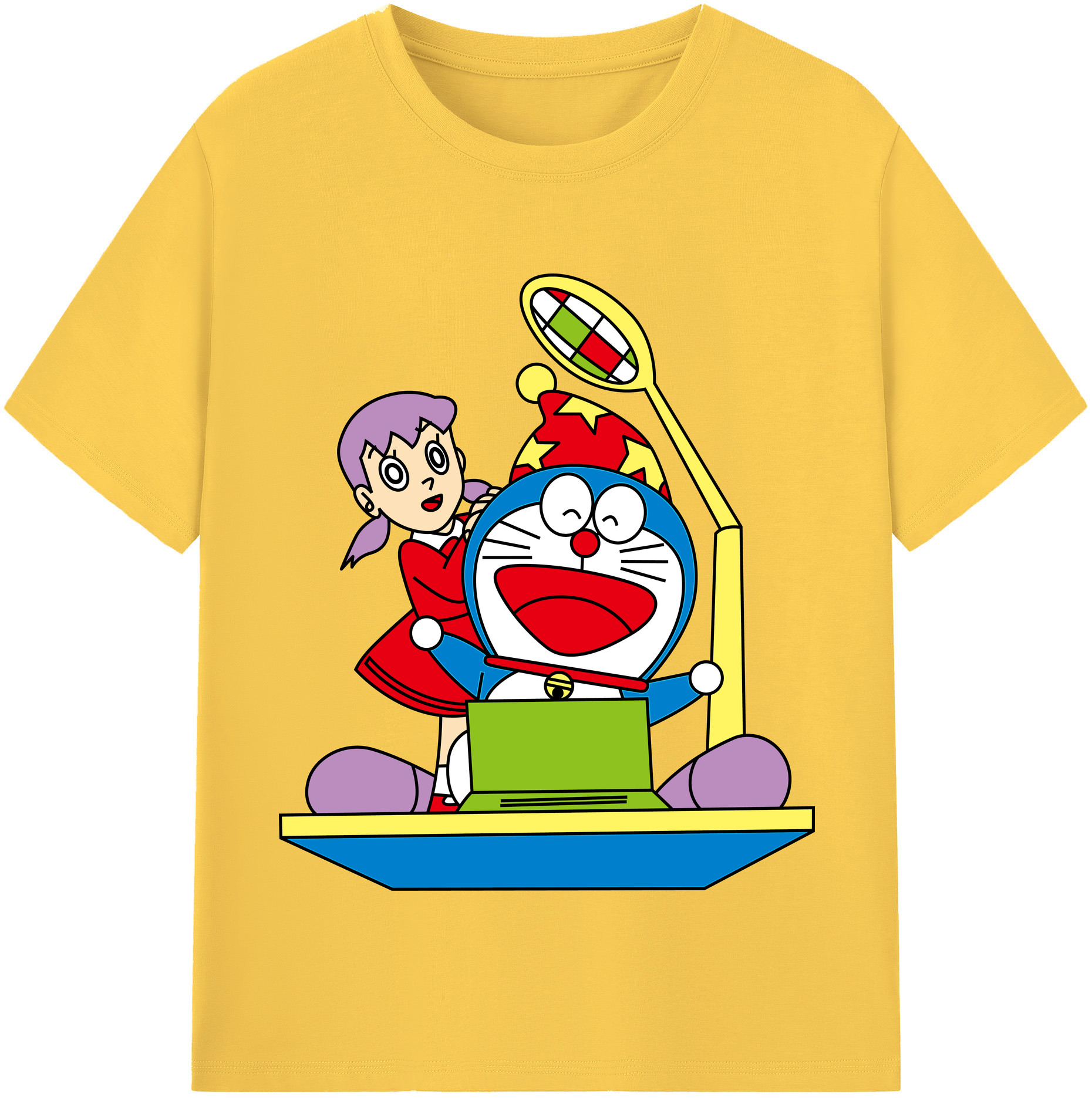 （画像用） ドラえもん みなもと しずか Doraemon Shizuka Minamoto 綿100％半袖Tシャツ（フロントプリント）