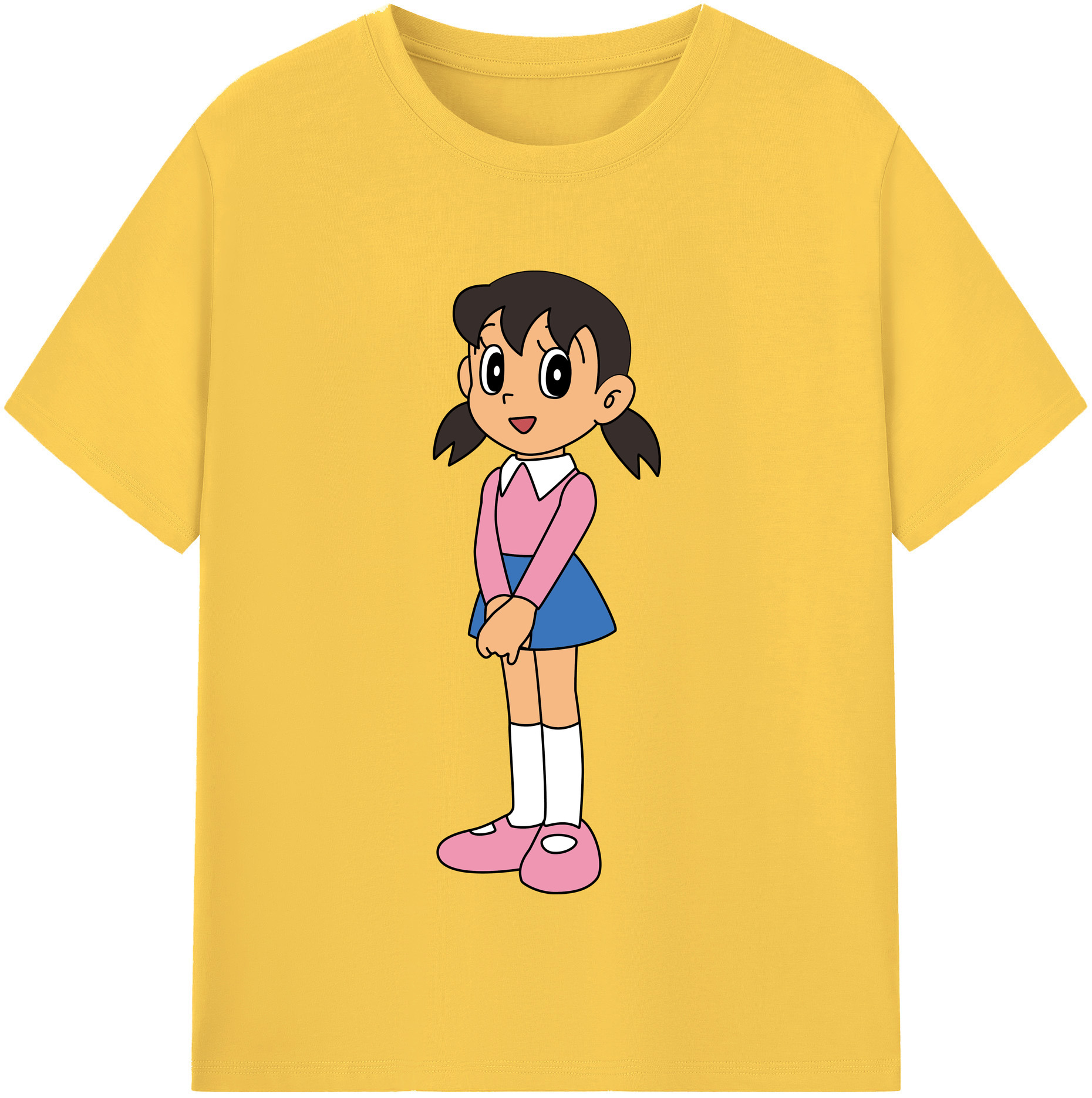 （画像用） ドラえもん みなもと しずか Doraemon Shizuka Minamoto 綿100％半袖Tシャツ（フロントプリント）