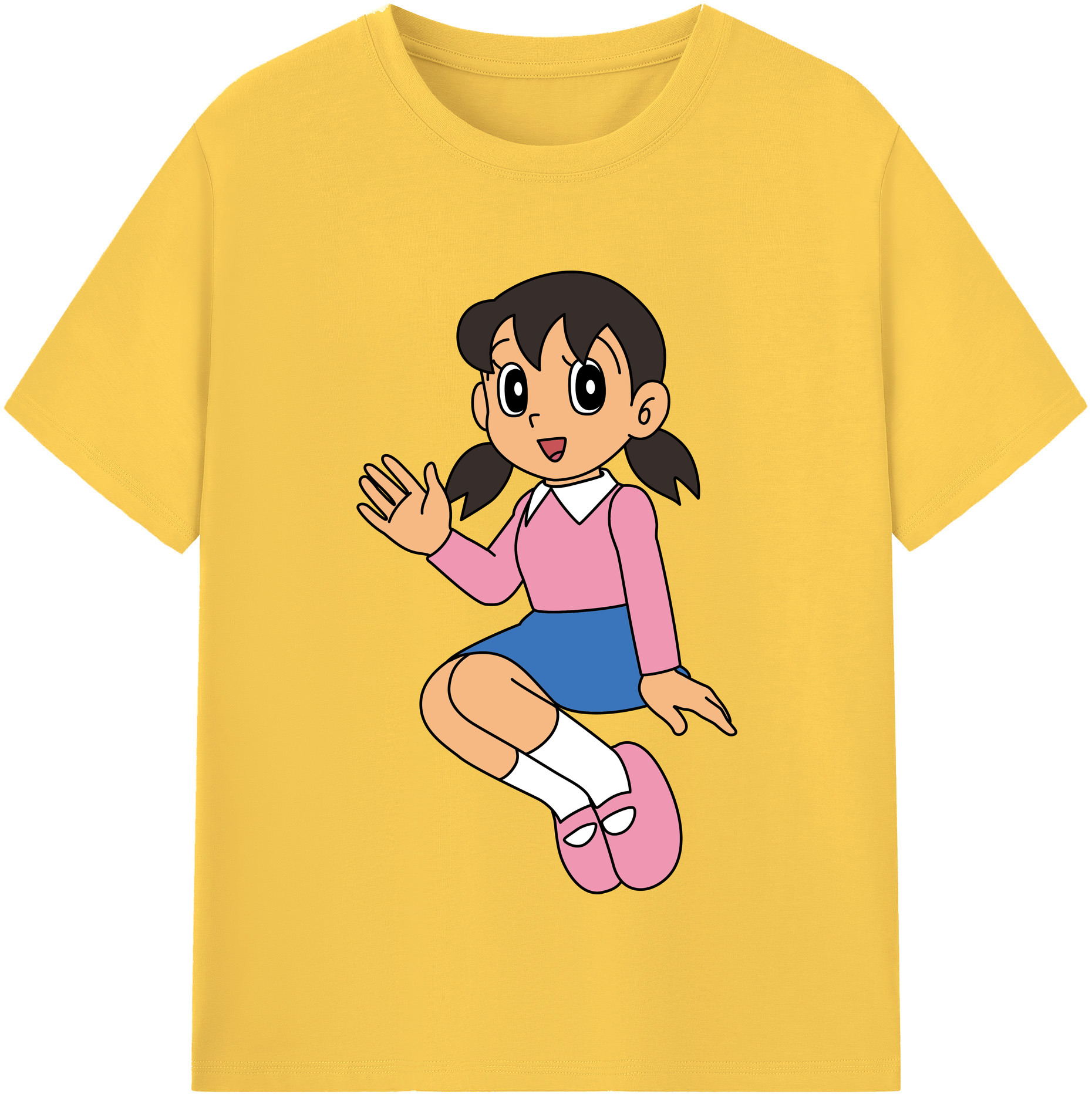 （画像用） ドラえもん みなもと しずか Doraemon Shizuka Minamoto 綿100％半袖Tシャツ（フロントプリント）