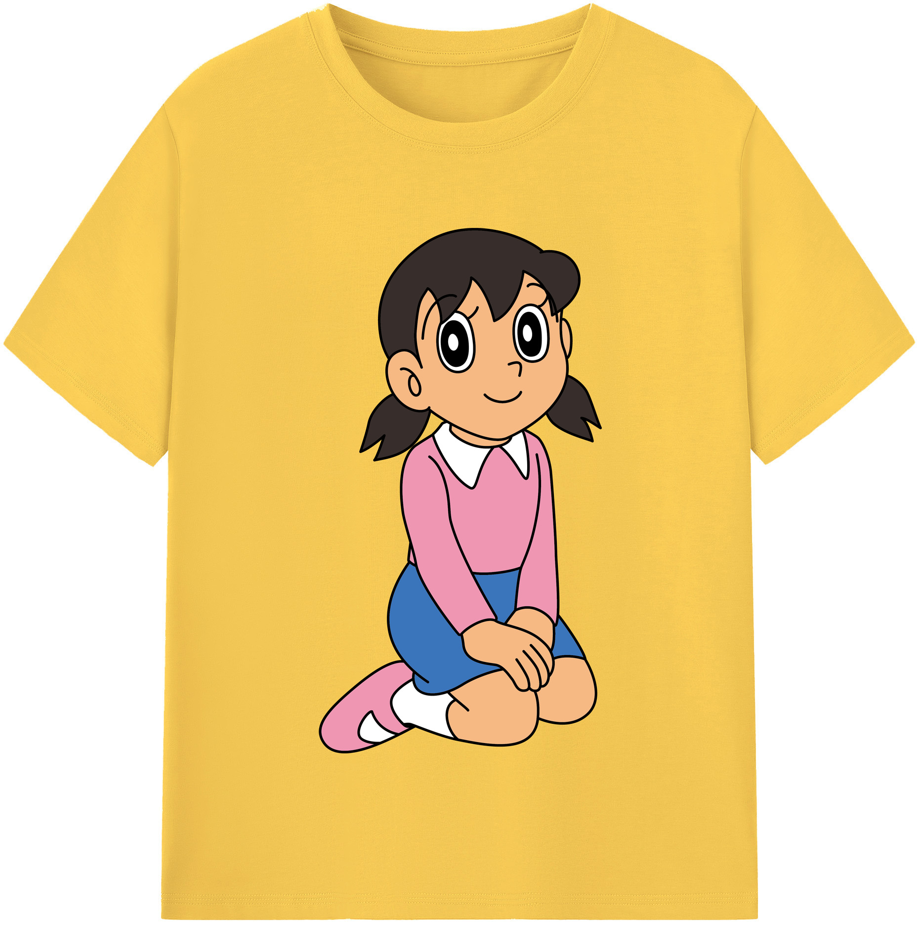 （画像用） ドラえもん みなもと しずか Doraemon Shizuka Minamoto 綿100％半袖Tシャツ（フロントプリント）