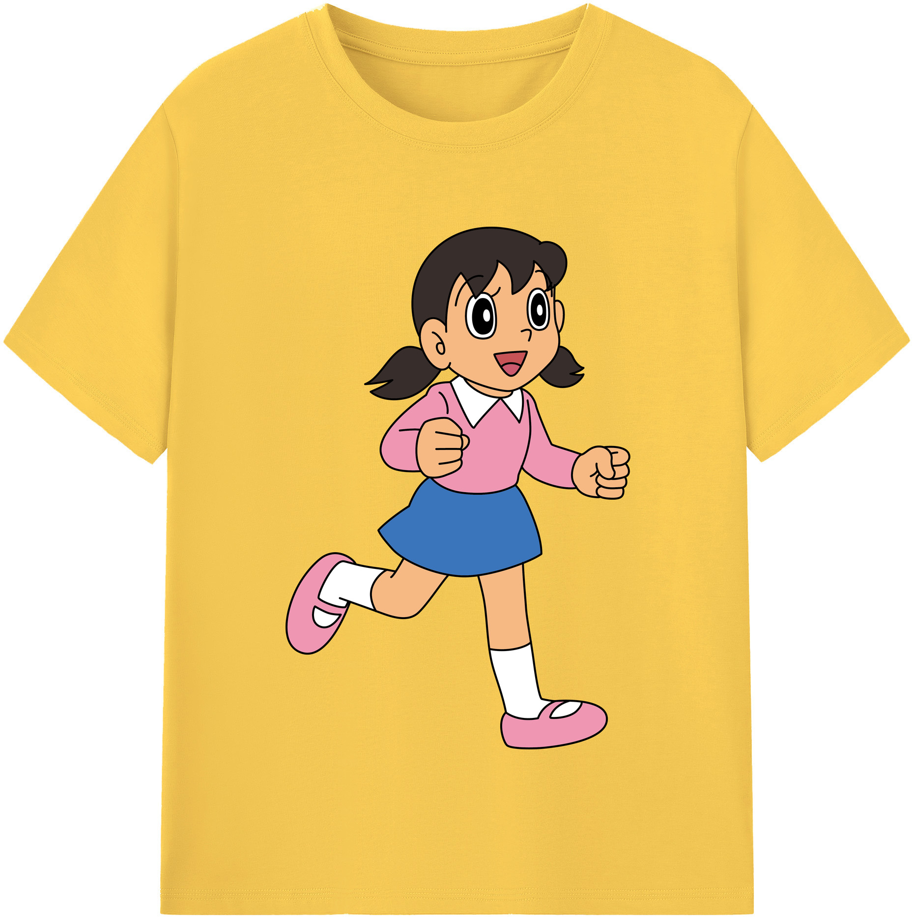 （画像用） ドラえもん みなもと しずか Doraemon Shizuka Minamoto 綿100％半袖Tシャツ（フロントプリント）