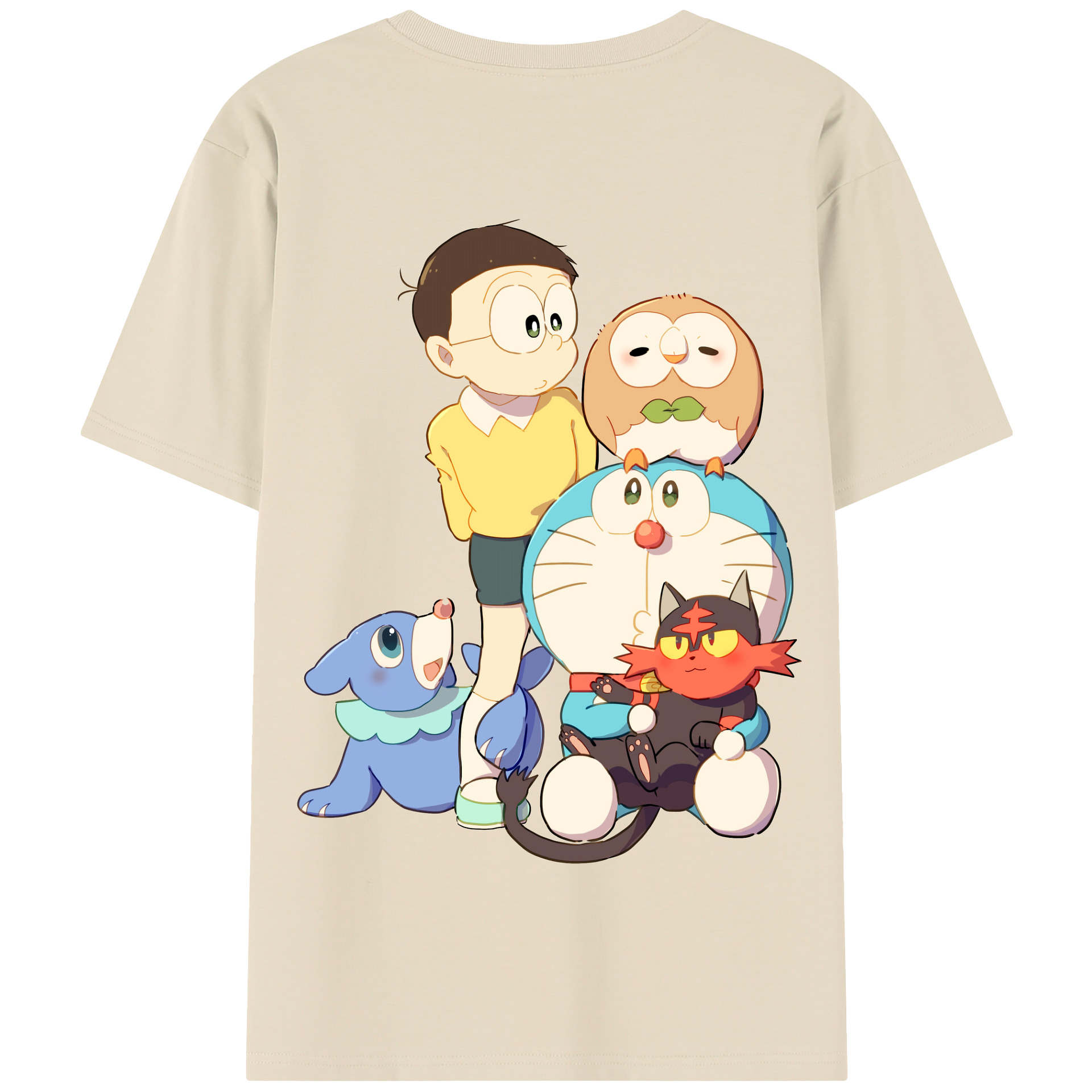 （画像用） ドラえもん Doraemon 綿100％半袖Tシャツ（背面プリント）