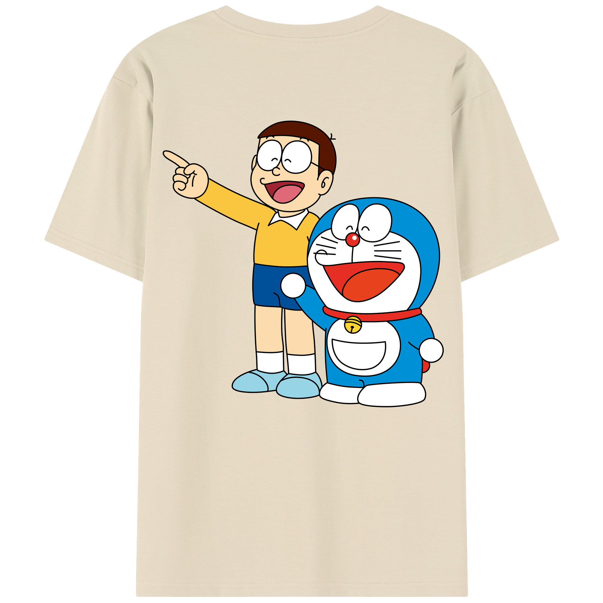 （画像用） ドラえもん 野比 のび太 Doraemon Nobita Nobi 綿100％半袖Tシャツ（背面プリント）