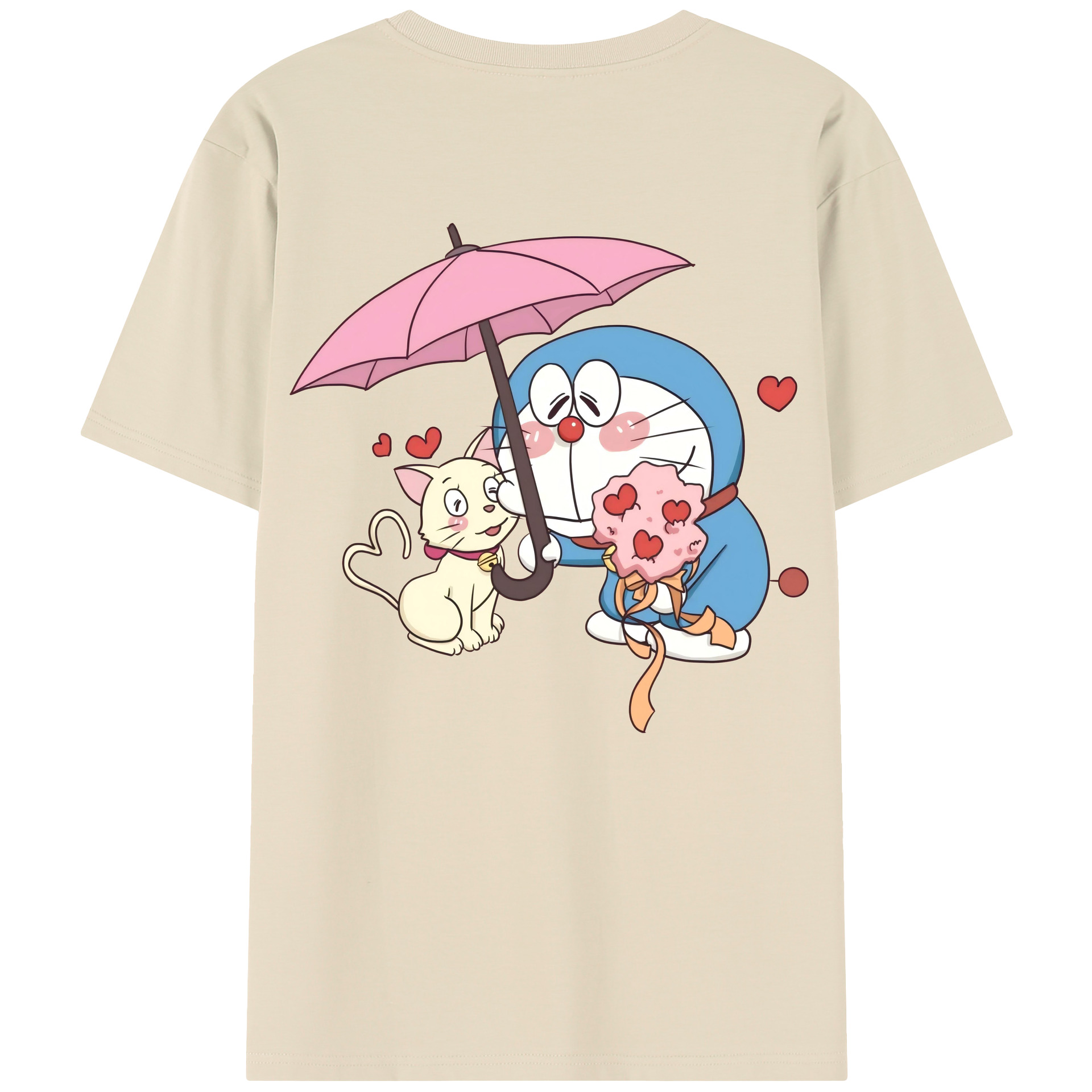 （画像用） ドラえもん Doraemon 綿100％半袖Tシャツ（背面プリント）