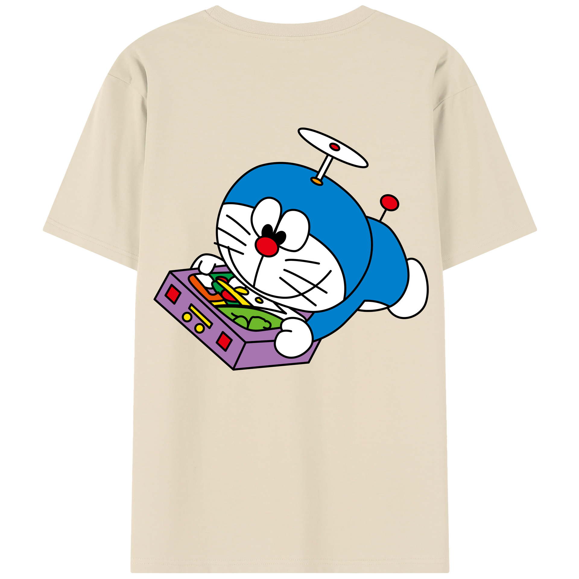 （画像用） ドラえもん Doraemon 綿100％半袖Tシャツ（背面プリント）