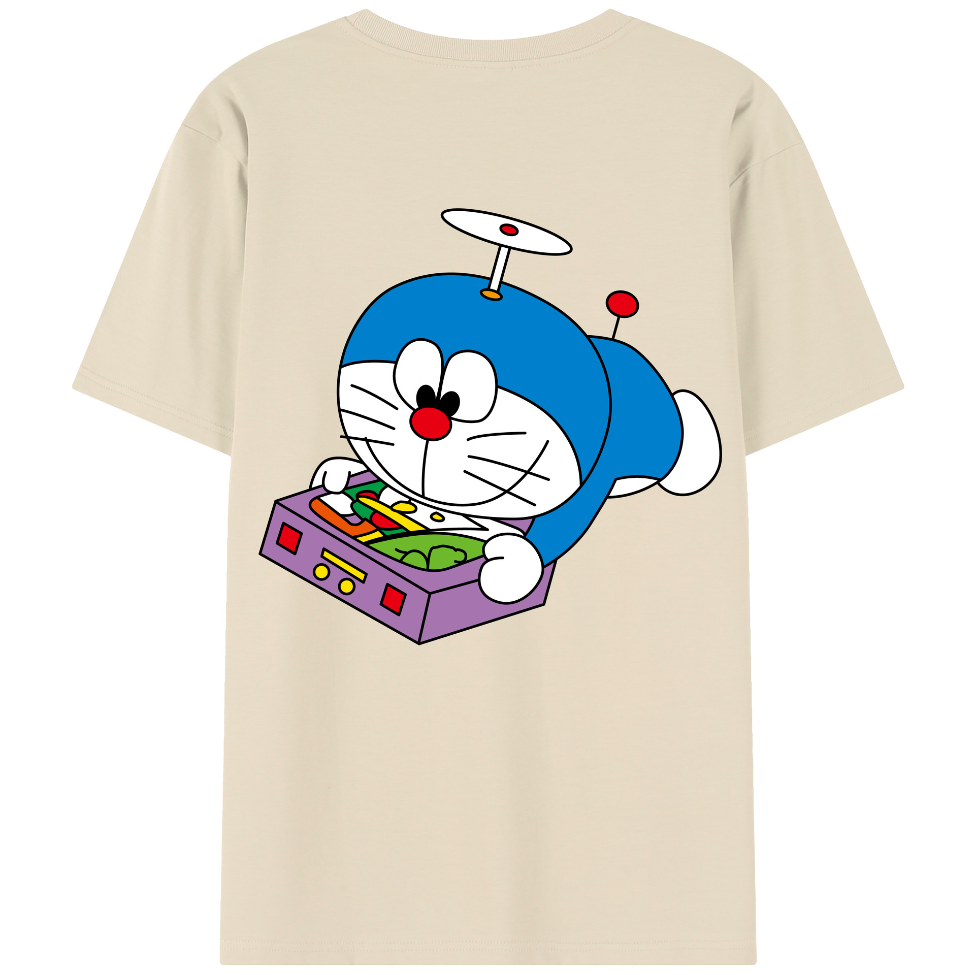 （画像用） ドラえもん Doraemon 綿100％半袖Tシャツ（背面プリント）